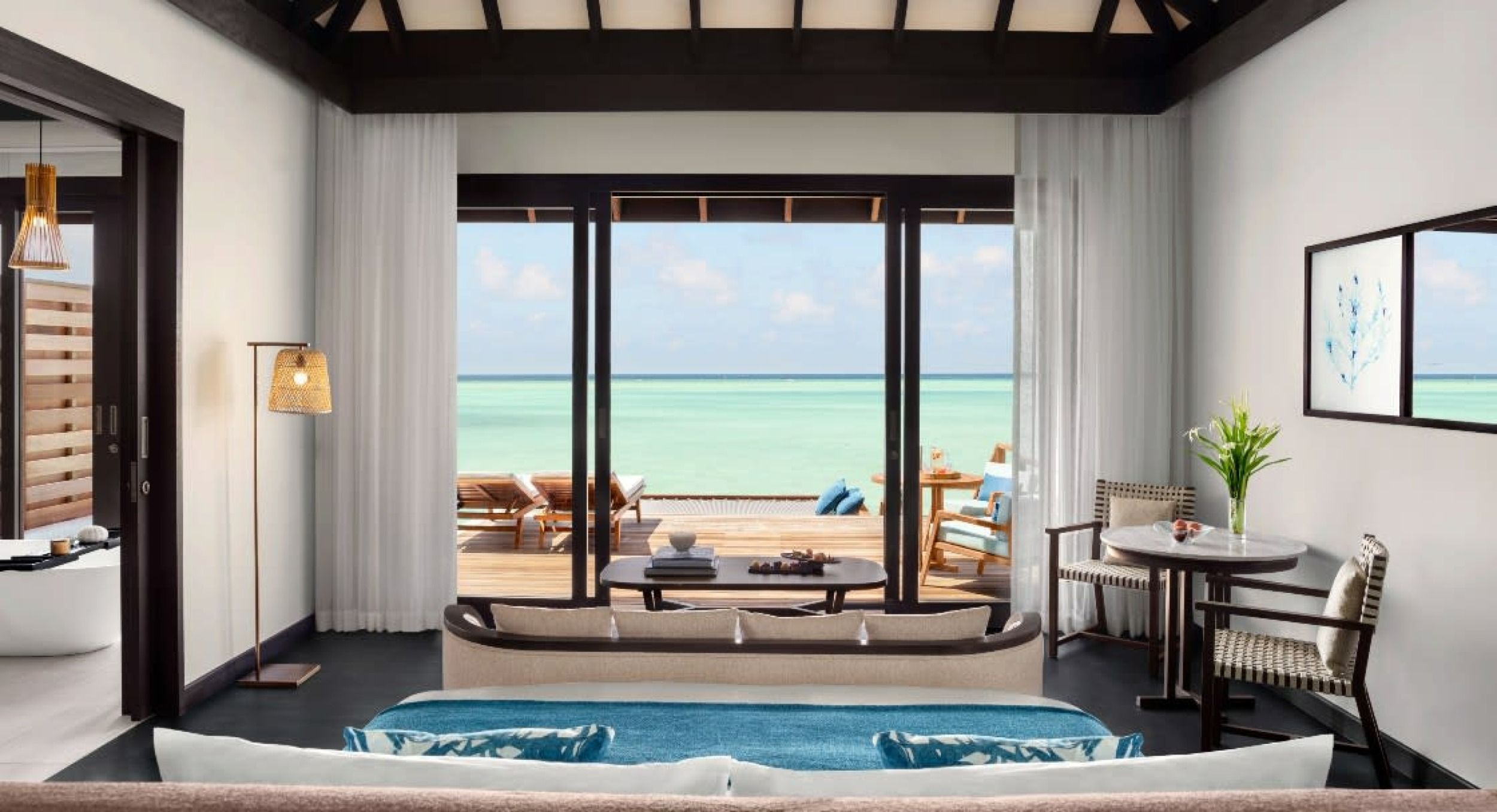 deluxe over water pool villa bedroom
