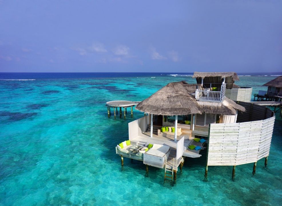 Laamu Water Villa Aerial Six Senses Laamu