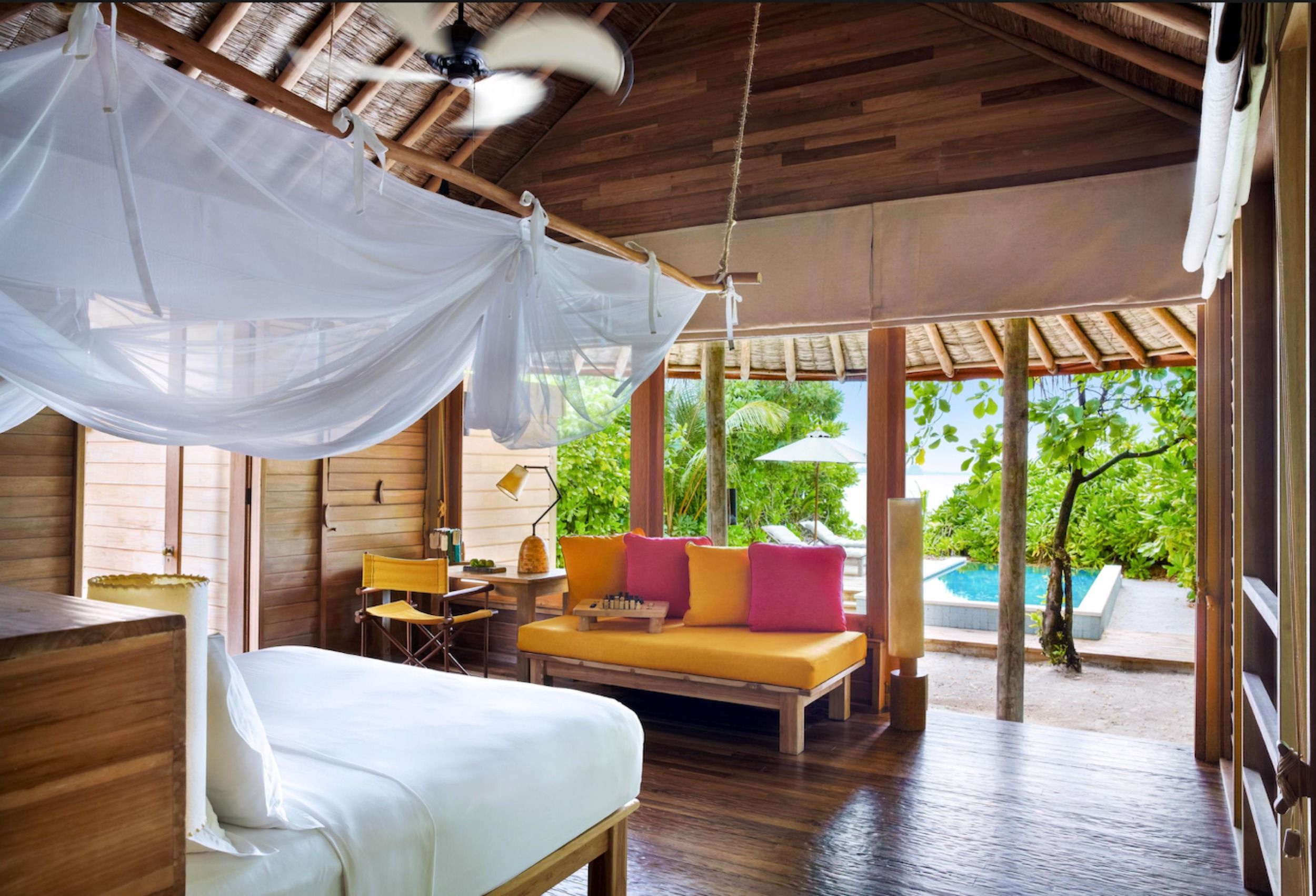 Ocean Beach Villa with Pool Bedroom Six Senses Laamu