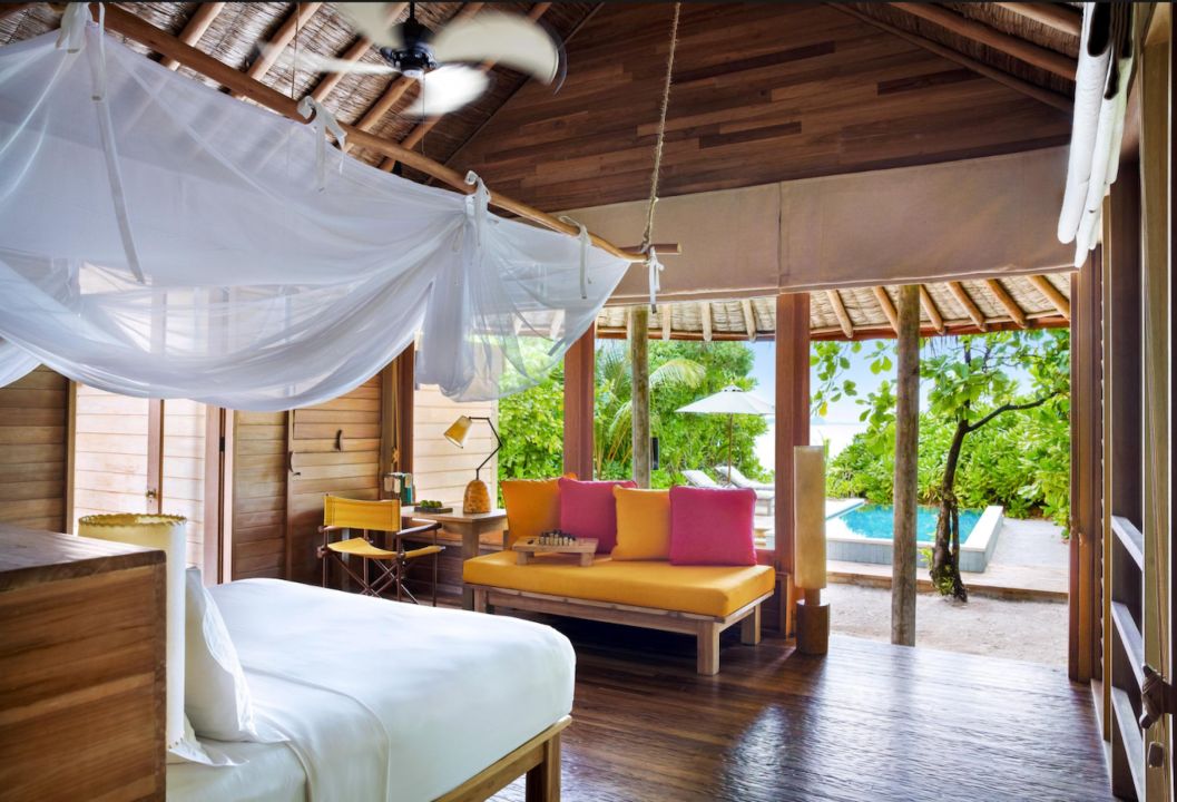 Ocean Beach Villa with Pool Bedroom Six Senses Laamu