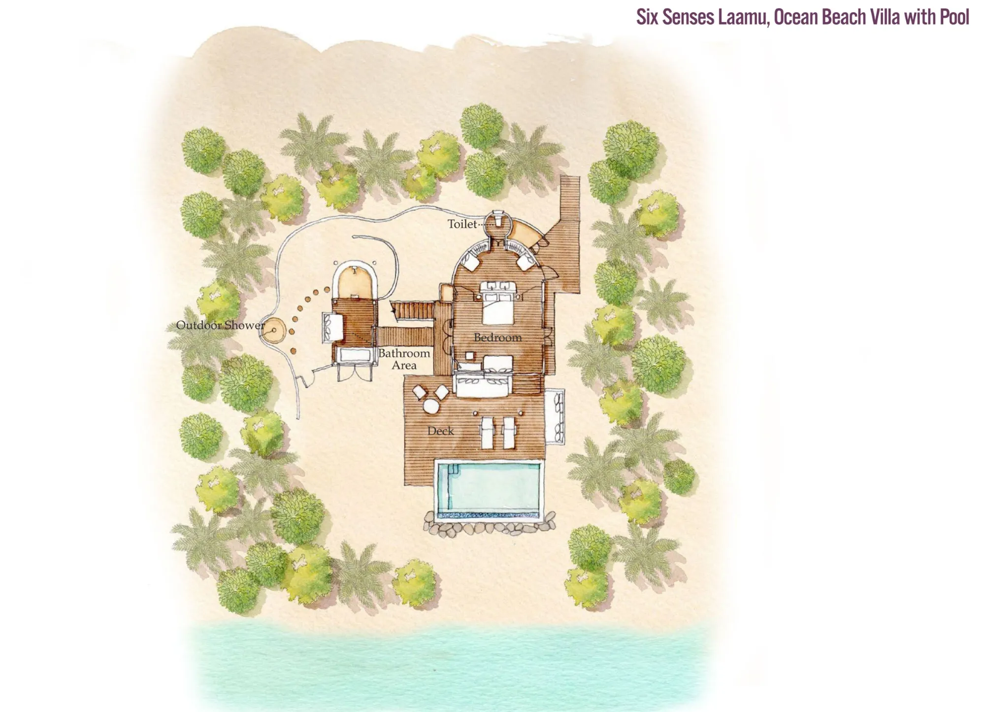Ocean Beach Villa with Pool Floor Plan
