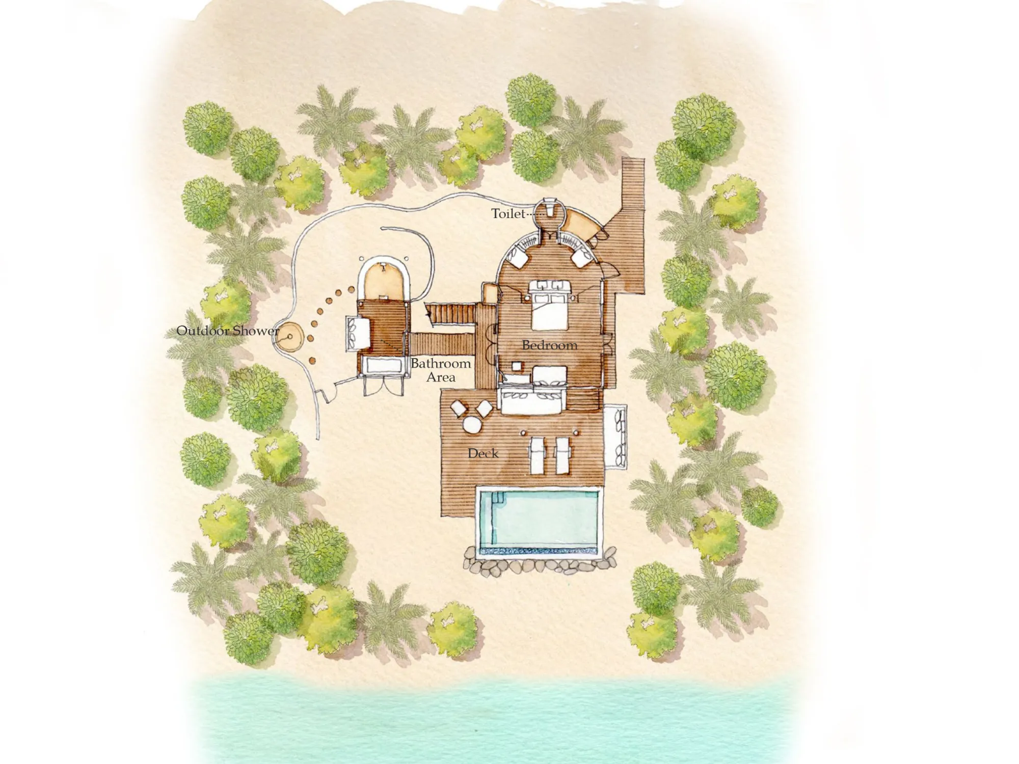 Lagoon Beach Villa with Pool Floor Plan