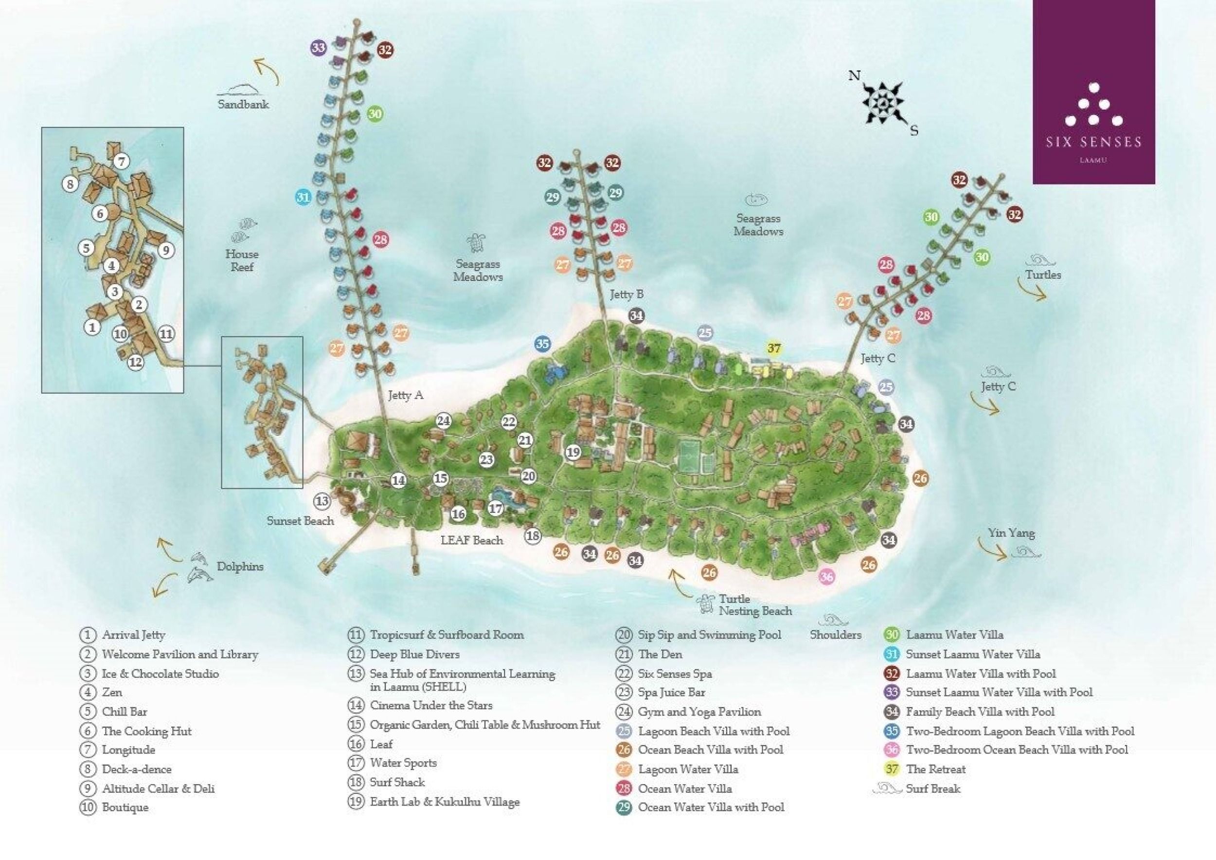 Island Map Six Senses Laamu Maldives 