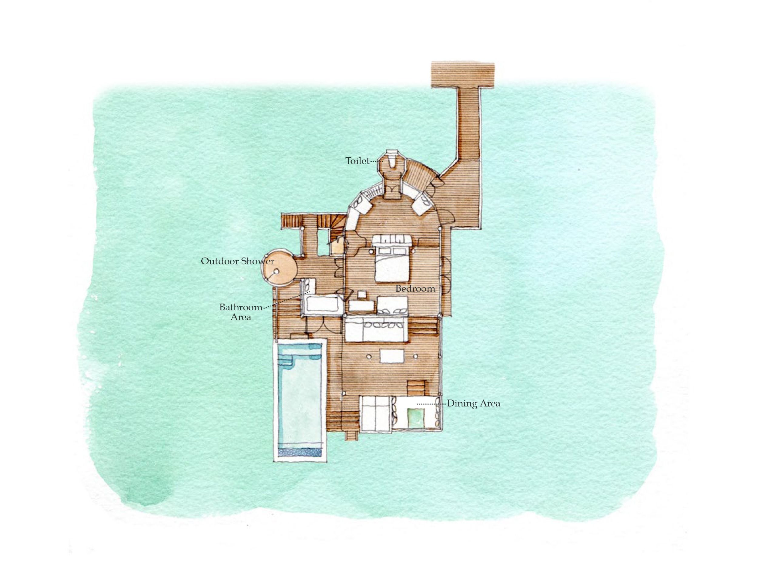 Six Senses Ocean Water Villa with Pool Floor Plan