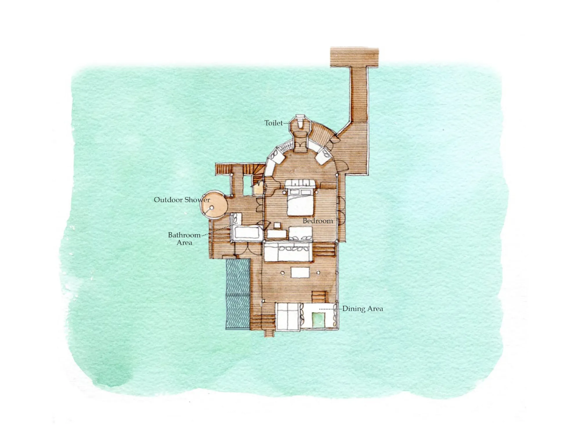 Six Senses Laamu Ocean Water Villa Floor Plan