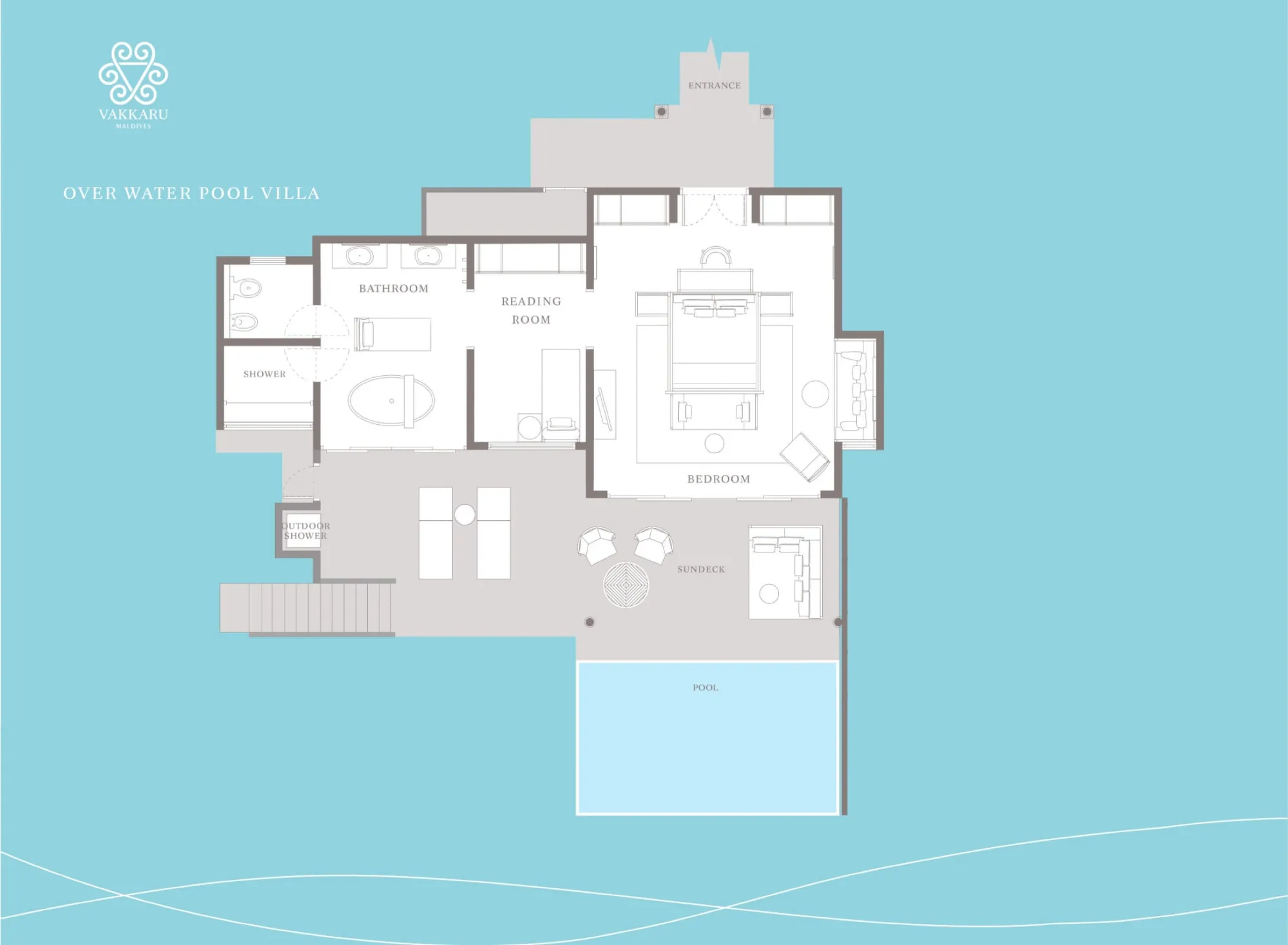 Over Water Pool Villa Floor Plan Vakkaru Maldives