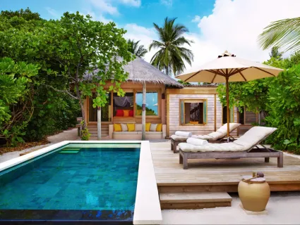 Family Beach Villa with Pool Exterior Six Senses Laamu