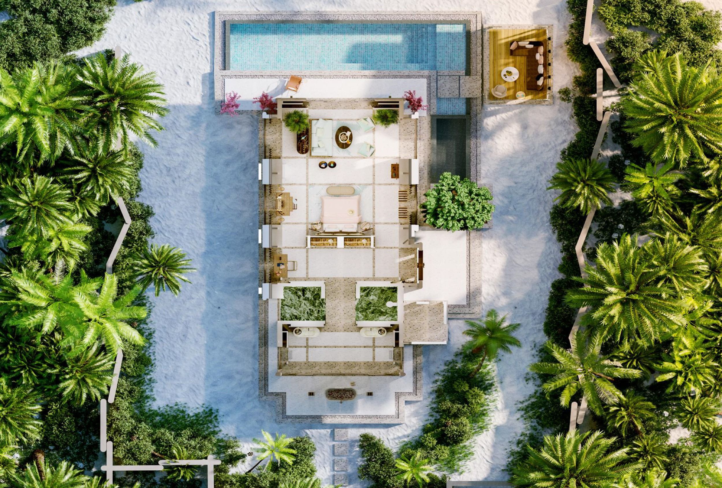 Beach Villa with Pool Floor Plan