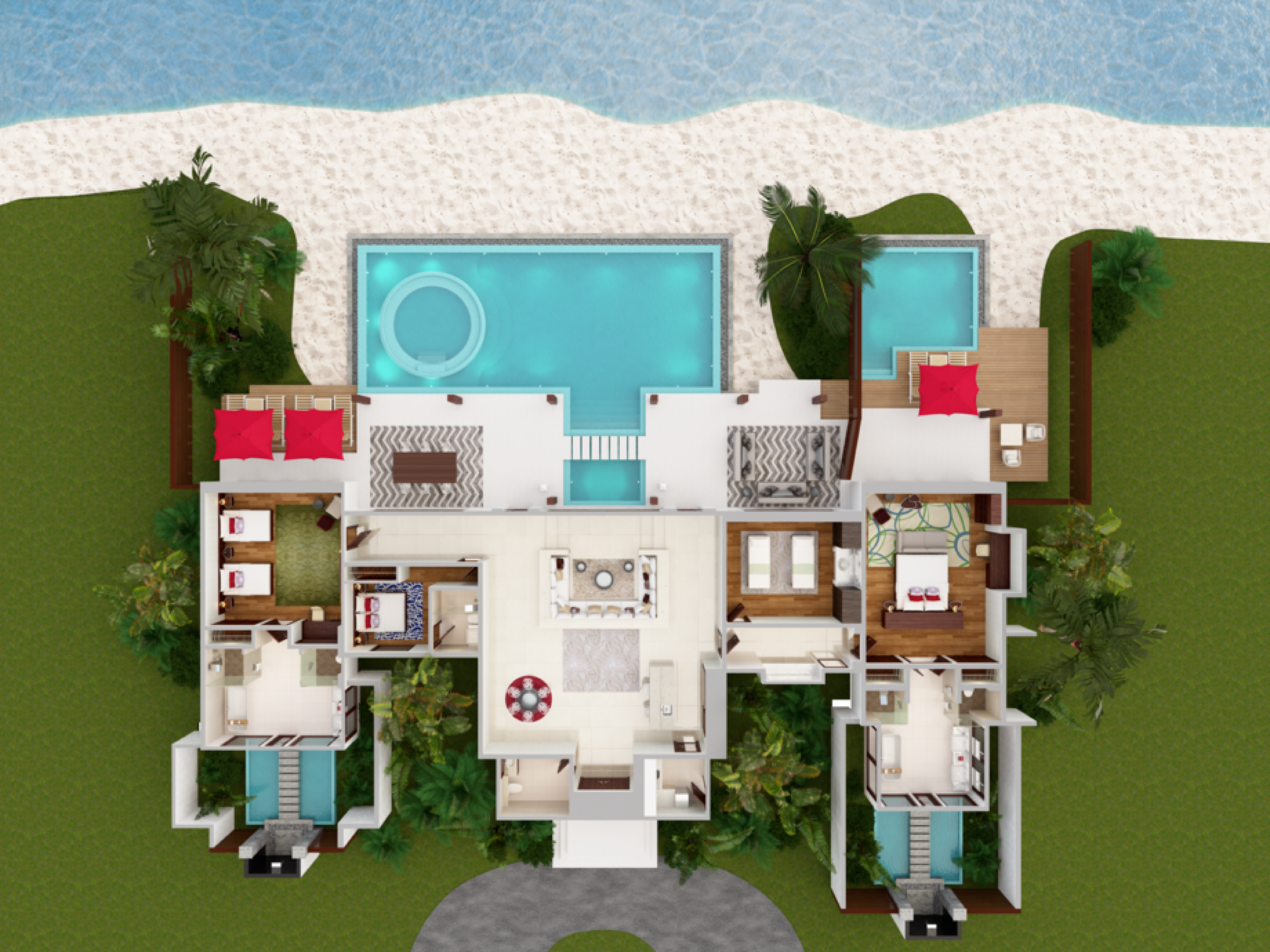 Beach Pool Pavilion - Three Bedroom