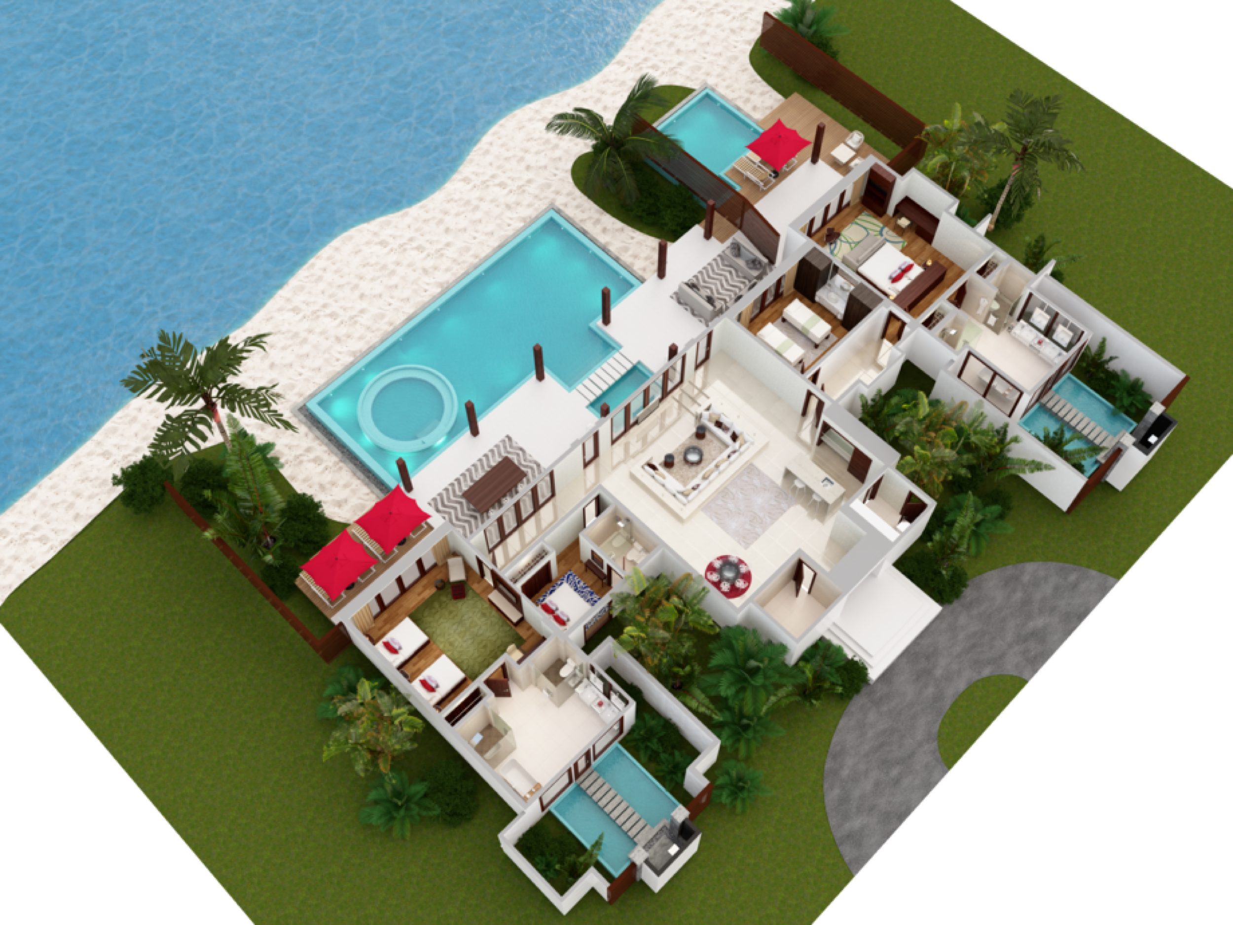 Beach Pool Pavilion - Three Bedroom