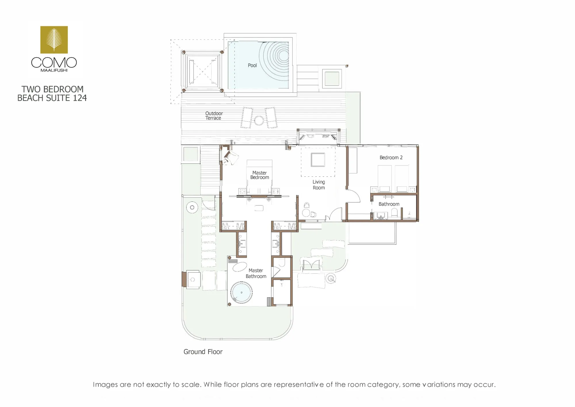 Two Bedroom Beach Suite Villa with Pool Floor Plan COMO Maalifushi 