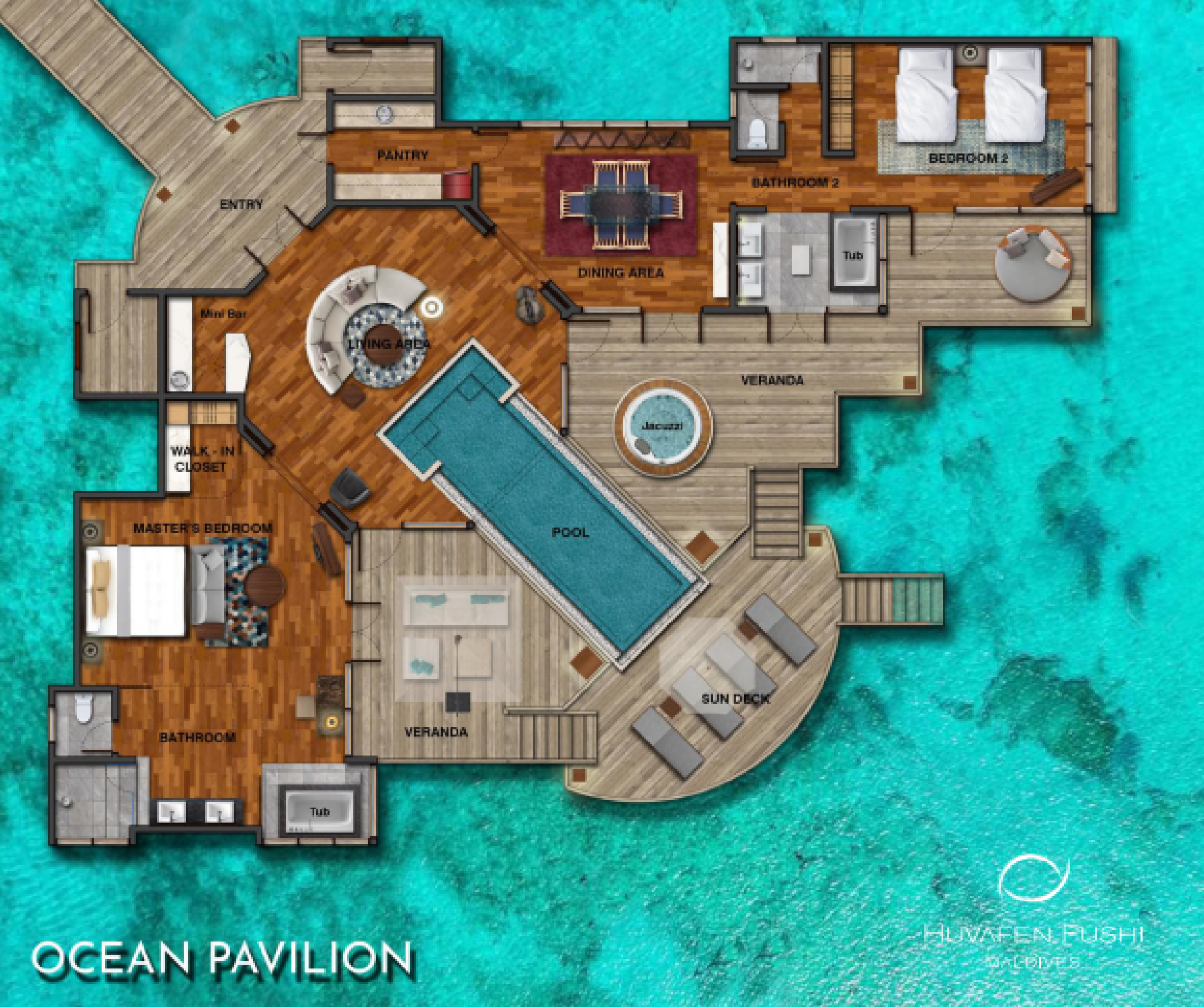Two Bedroom Ocean Pavilion with Pool