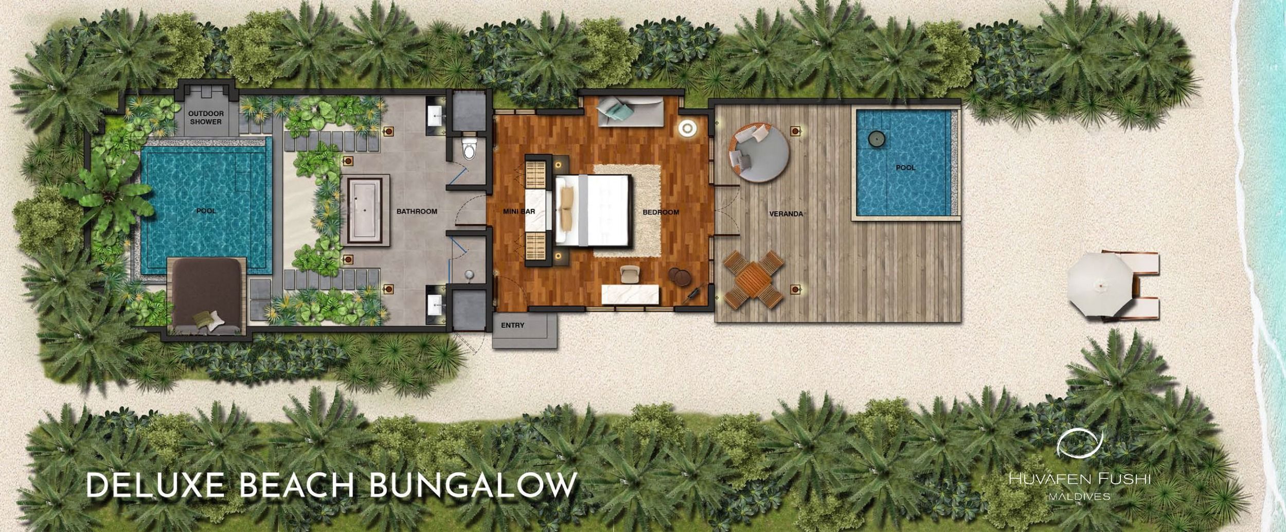 Beach Beach Bungalow with Pool floor plan