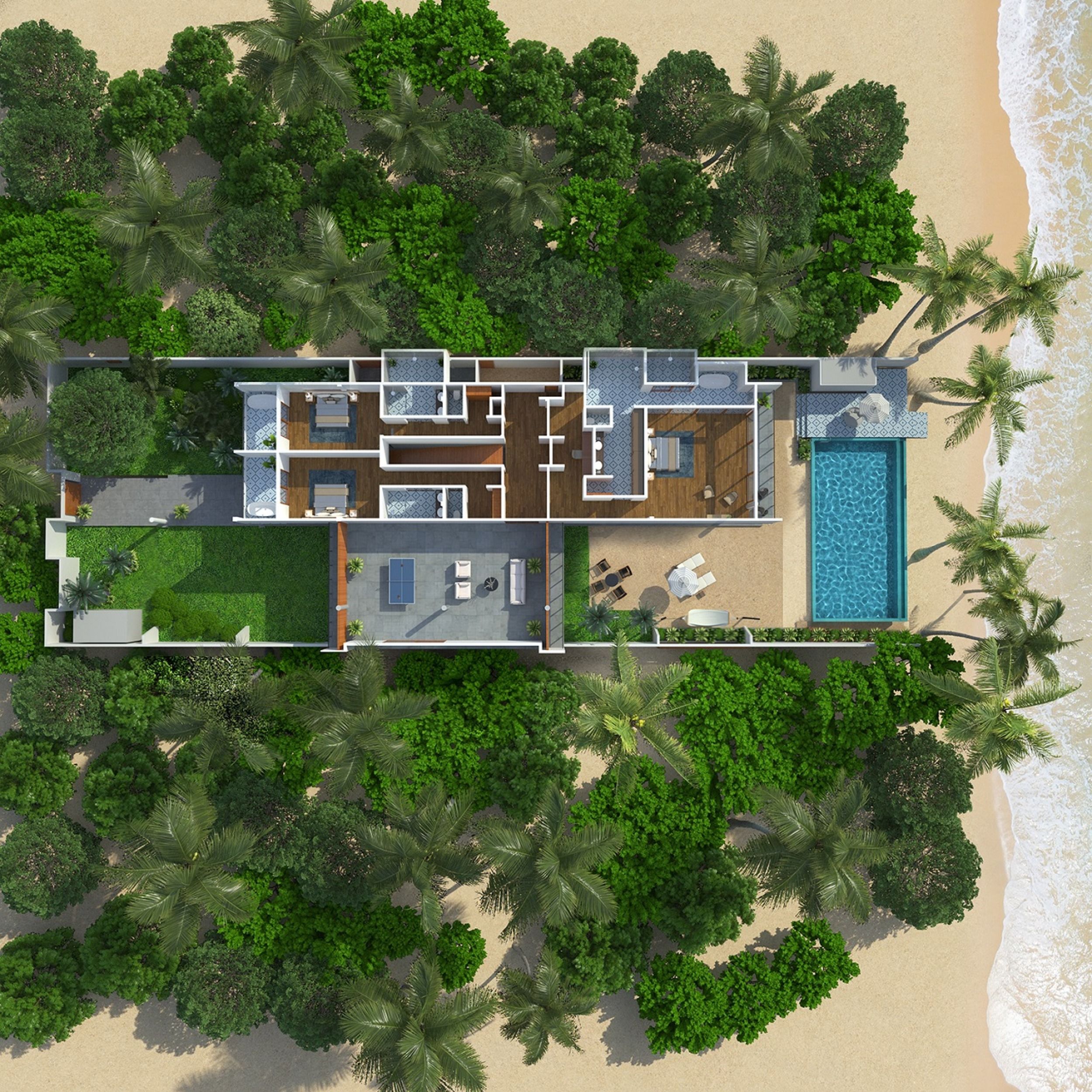 Four Bedroom Beach Residence - First Floor