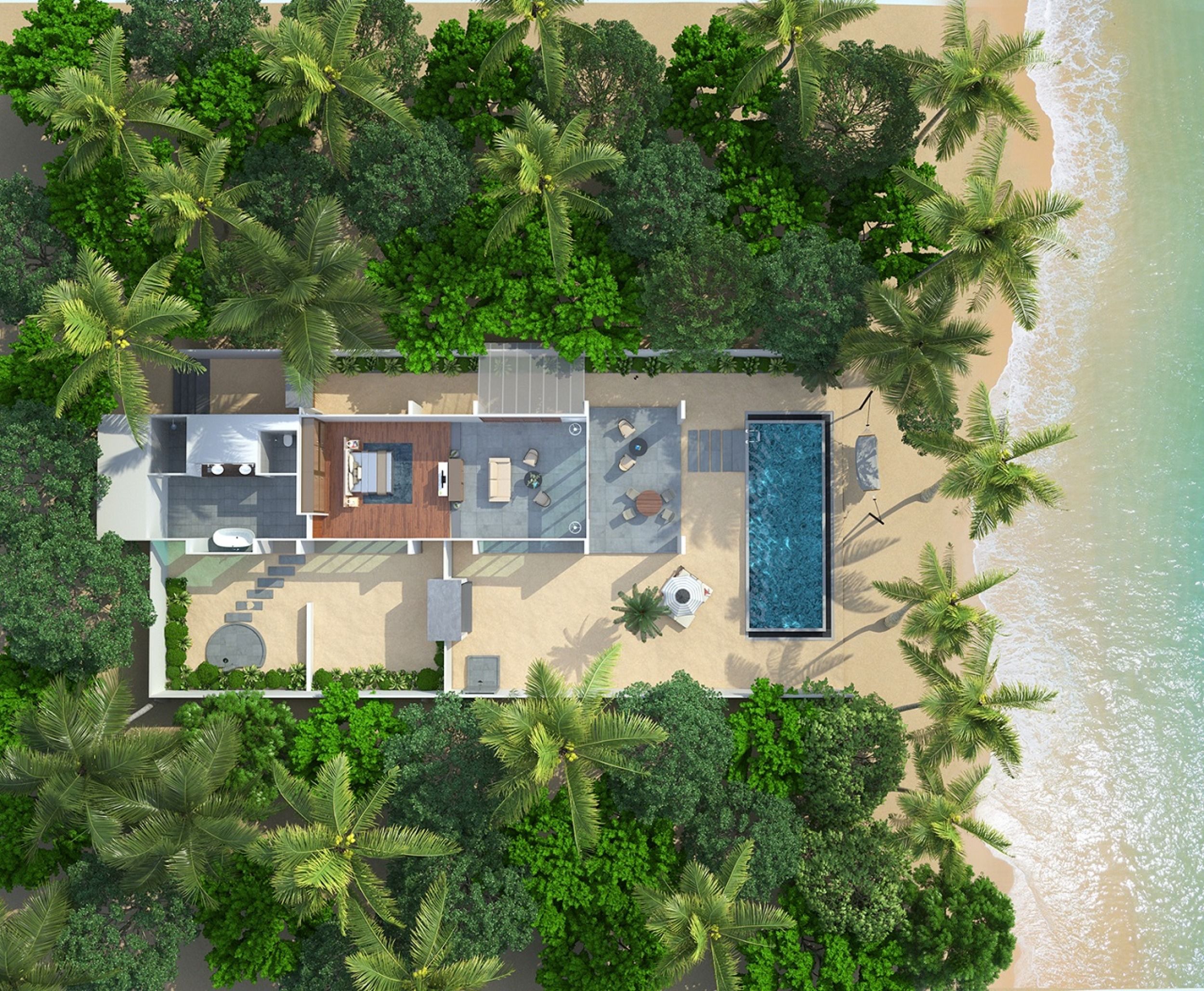Beach Pool Villa - floor plan