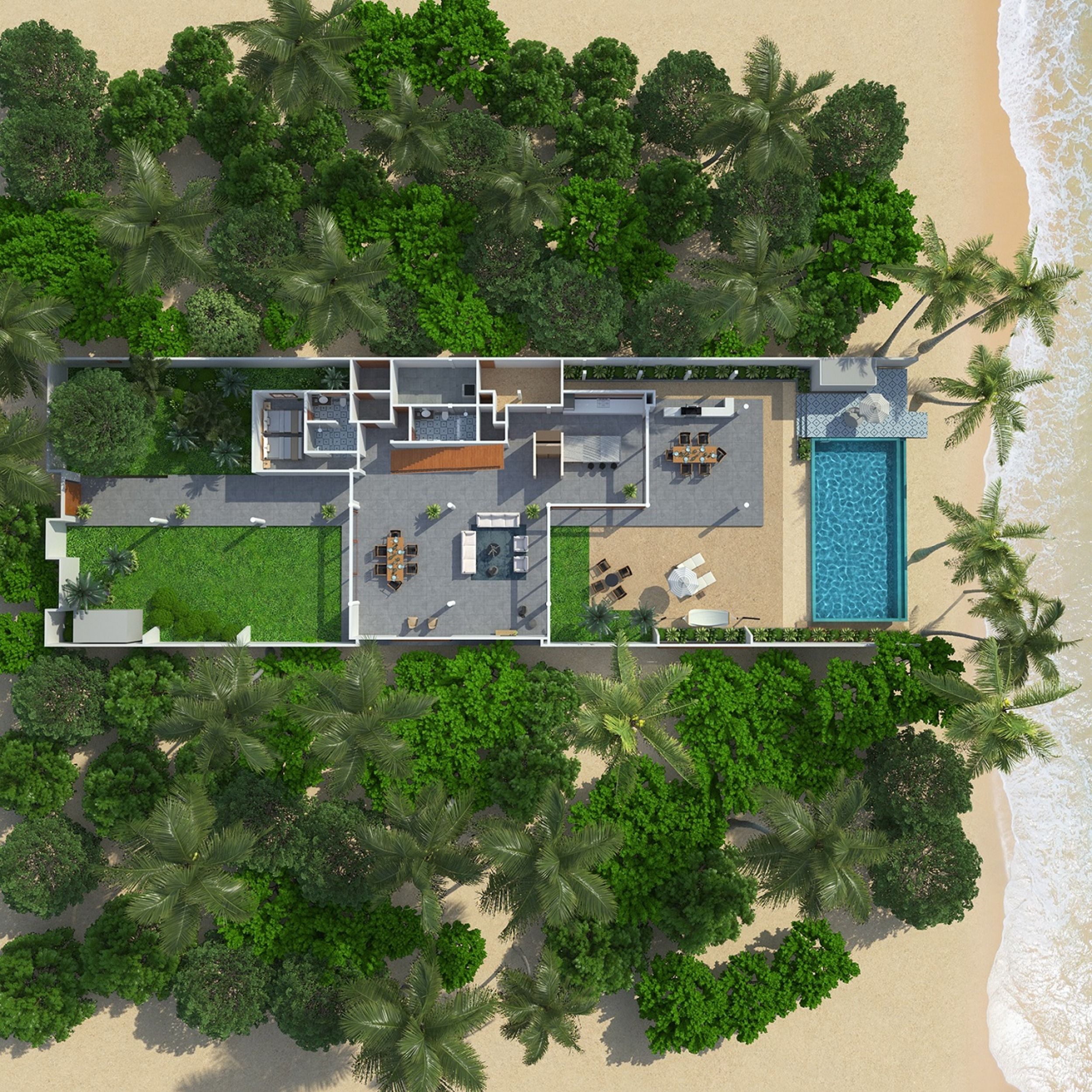 Four Bedroom Beach Residence - Ground Floor 