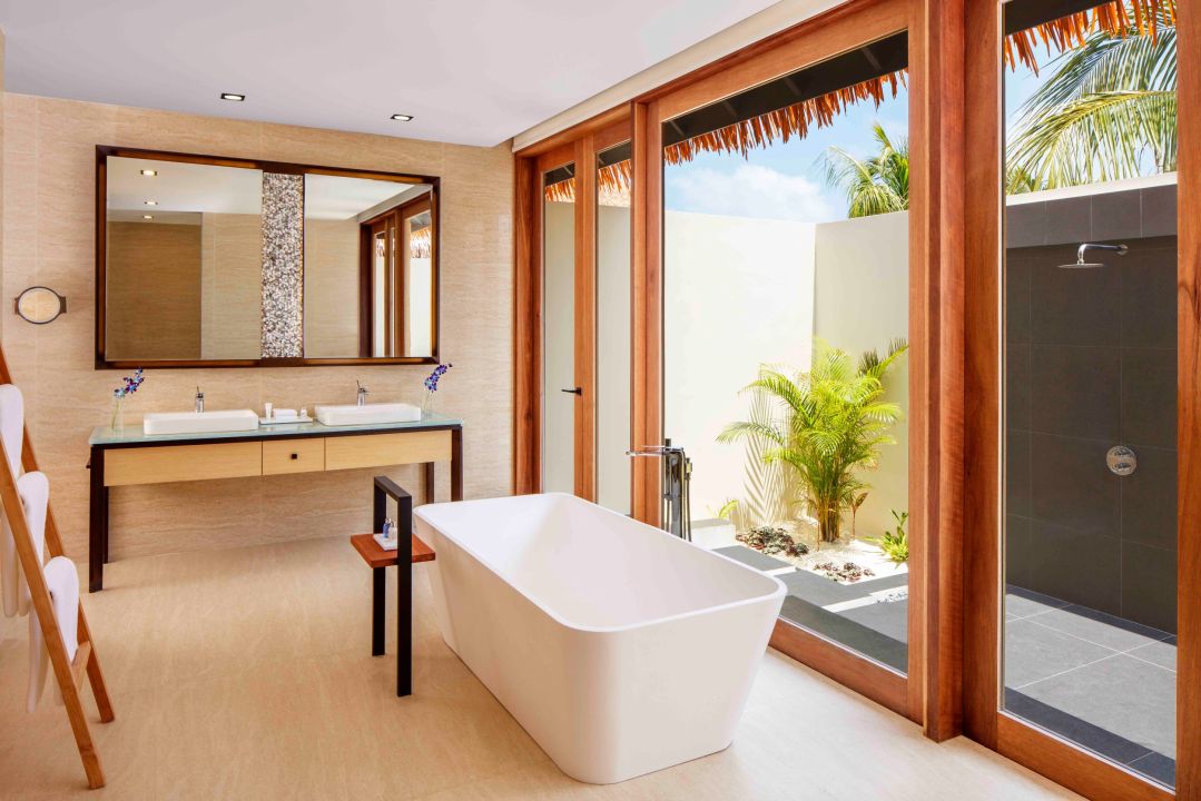 Beach Pool Villa Bathroom Radisson Blu Resort Maldives
