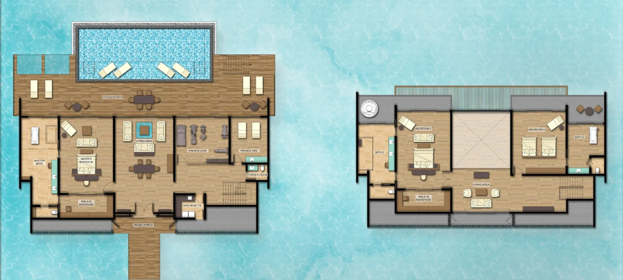 Presidential Overwater Villa 3 Bedrooms - Pool