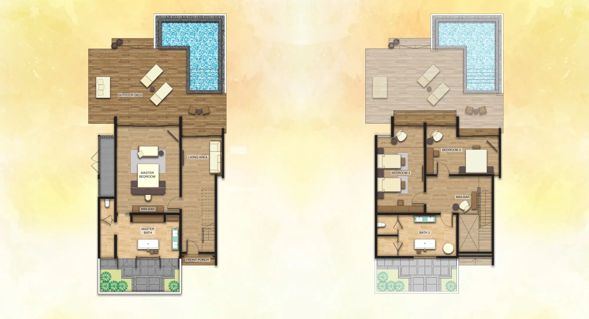 Family Villa - 3 Bedrooms - Pool, Garden & Lagoon View