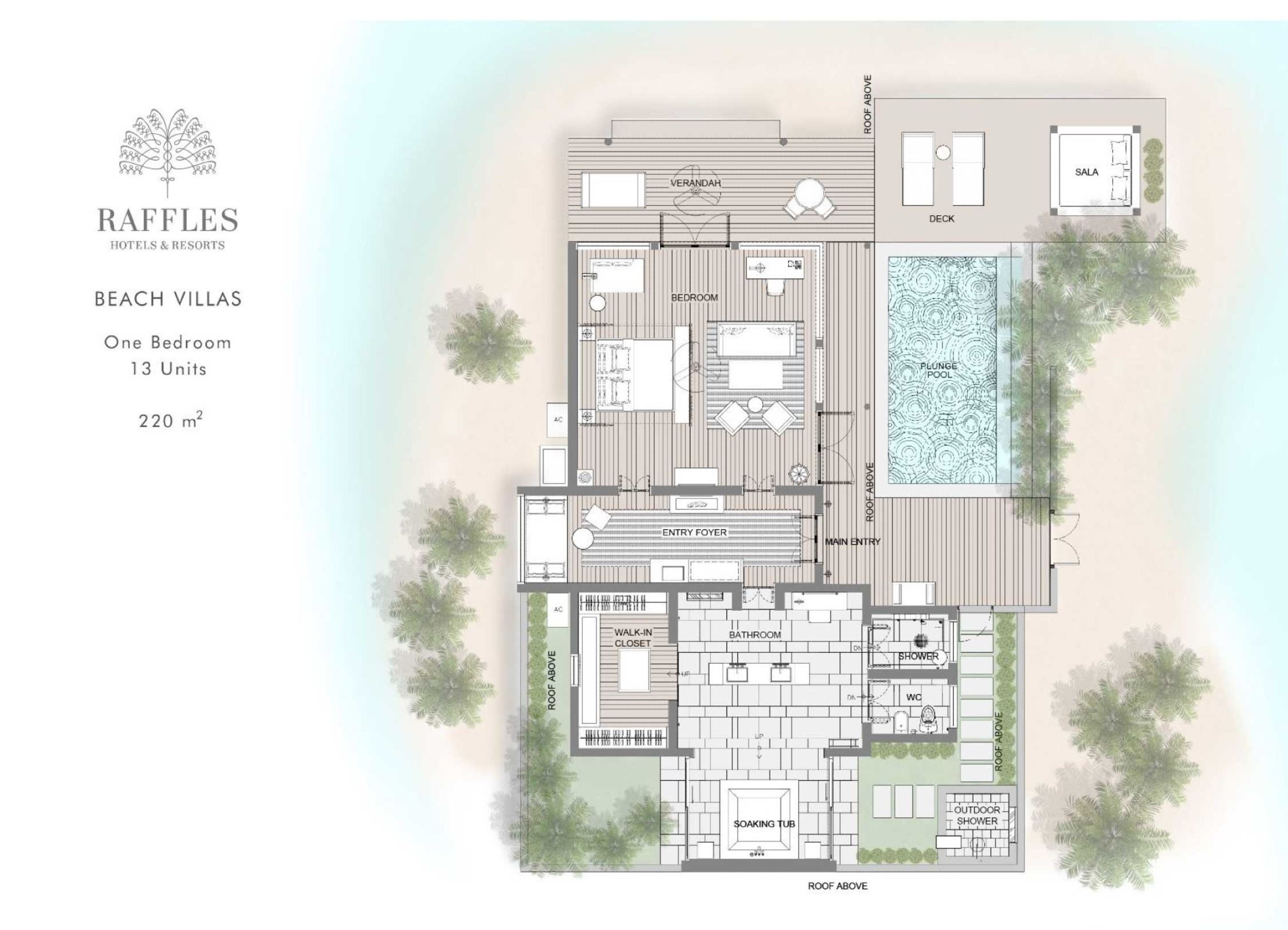 Raffles Maldives Beach Villa Floor Plan