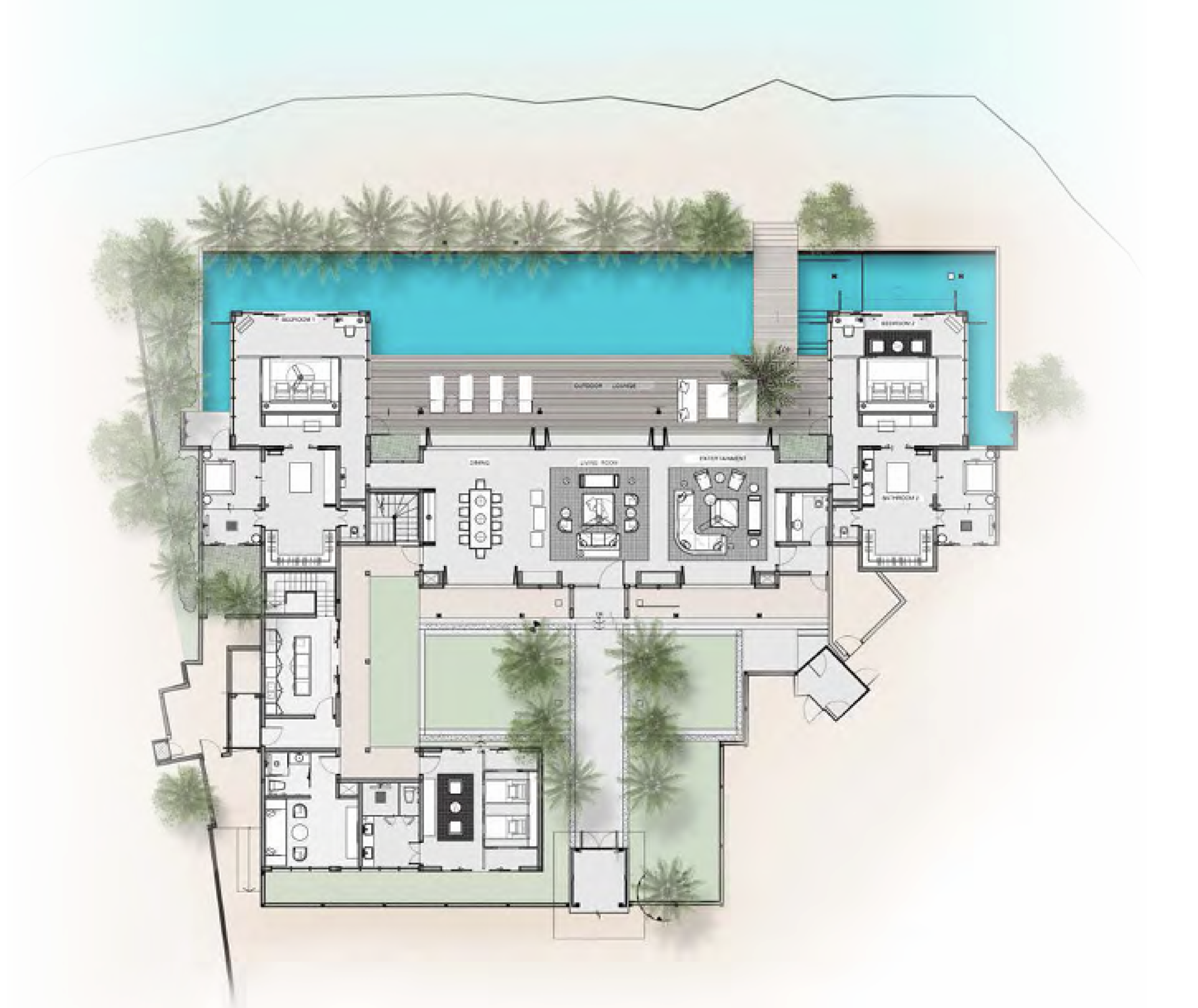 Raffles Royal Residence with Pool (6bedroom) floor plan - Raffles Maldives Meradhoo