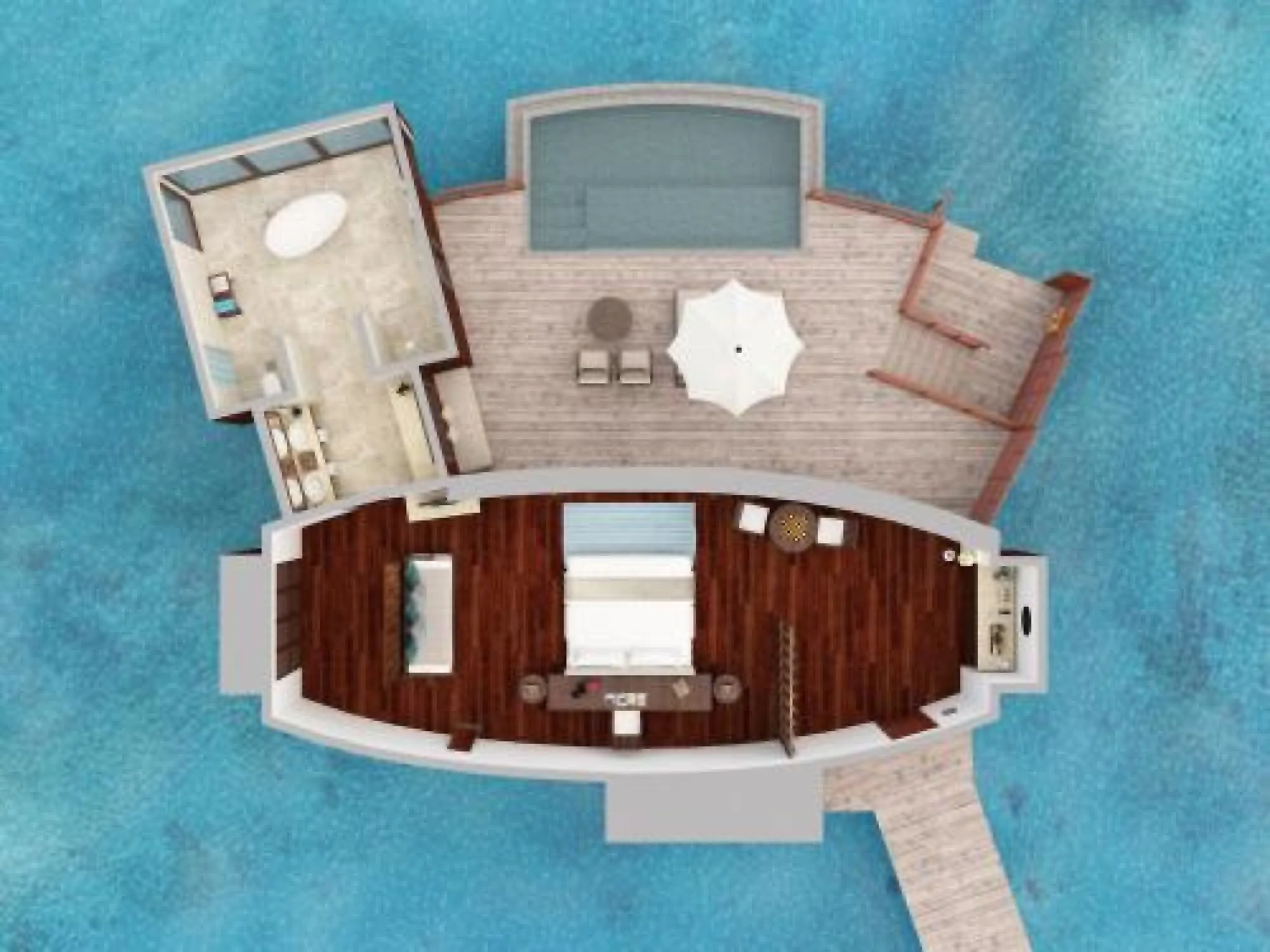 Sunset Over Water Suite - Floor Plan - Anantara Dhigu