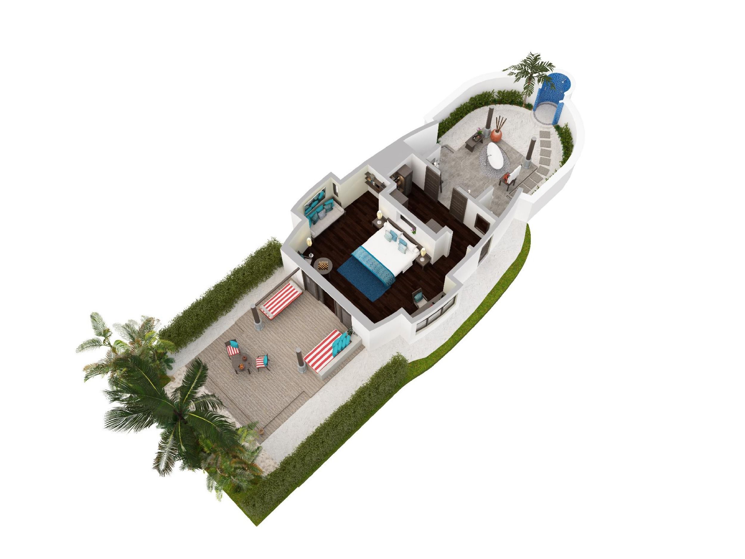 Sunset Beach Villa - Floor Plan - Anantara Dhigu