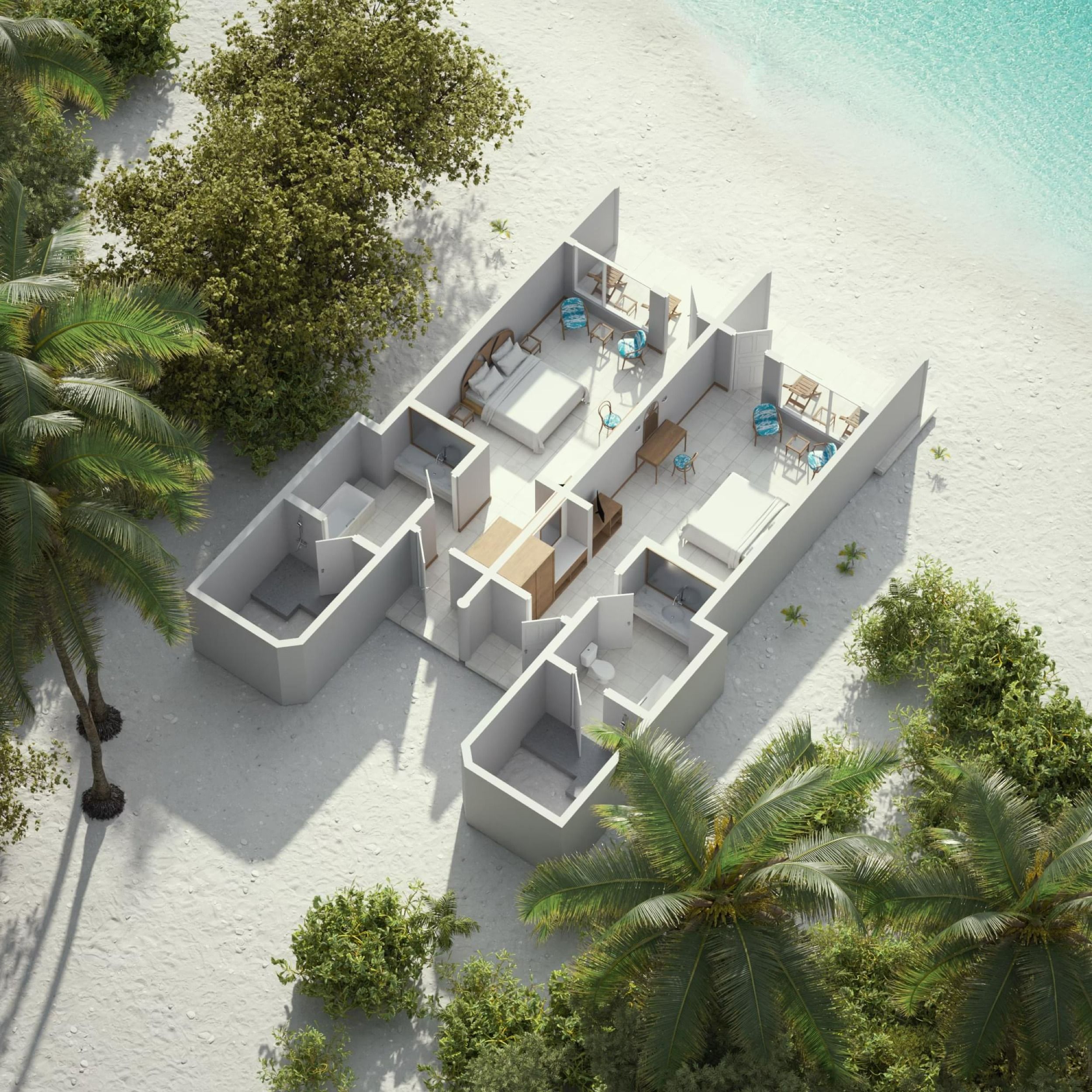 Deluxe Beach Villa - Floor Plan - Villa Park Maldives
