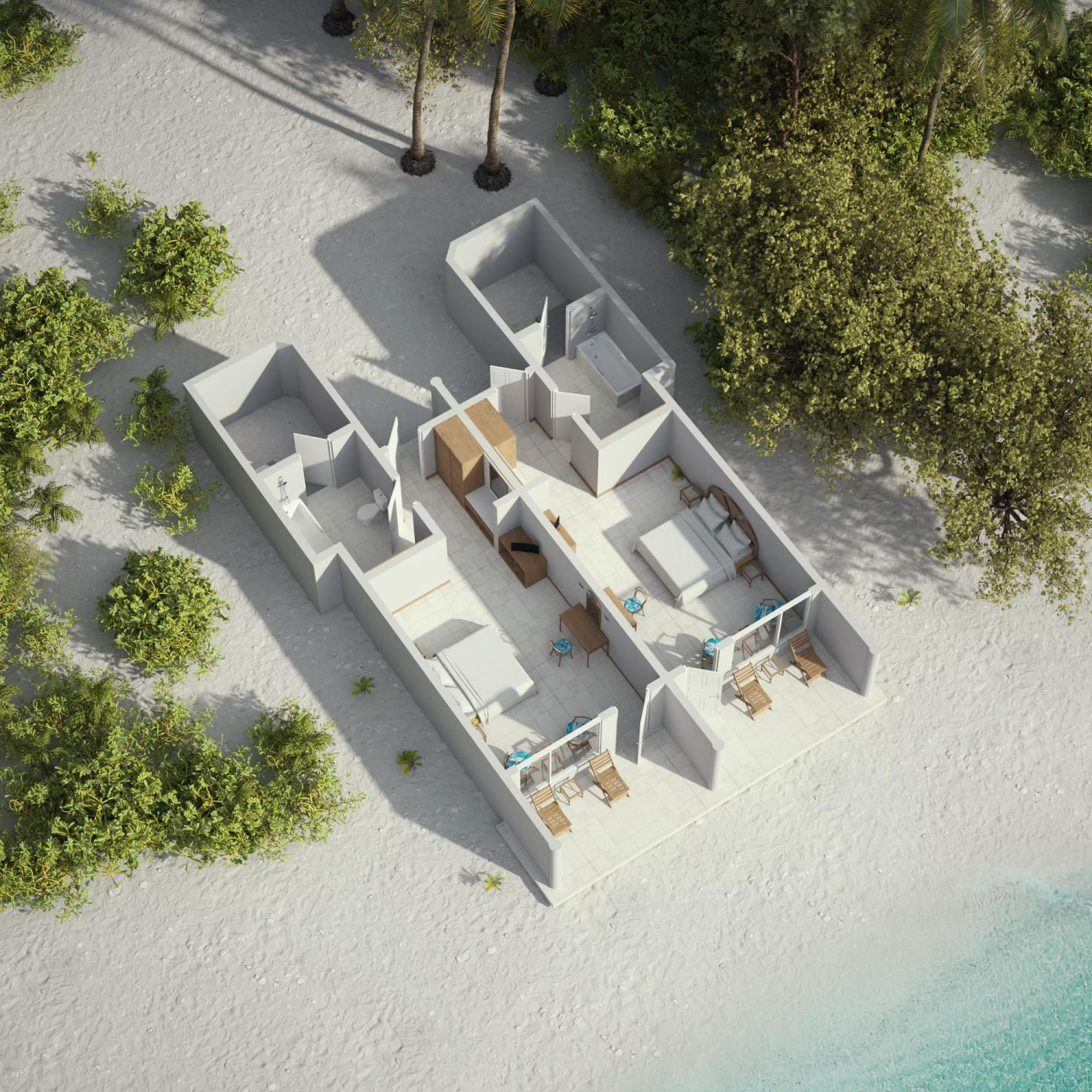 Deluxe Beach Villa - Floor Plan - Villa Park Maldives