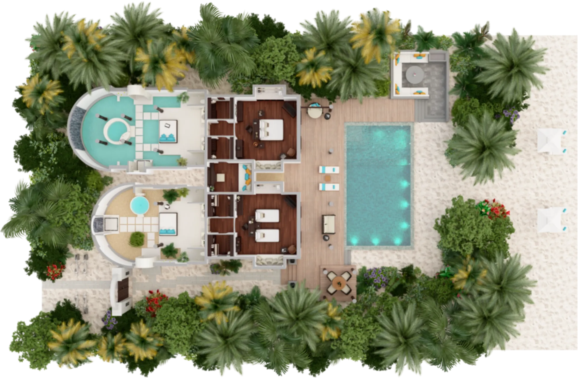 Two Bedroom Family Beach Pool Villa - Floor Plan - Anantara Kihavah Maldives 