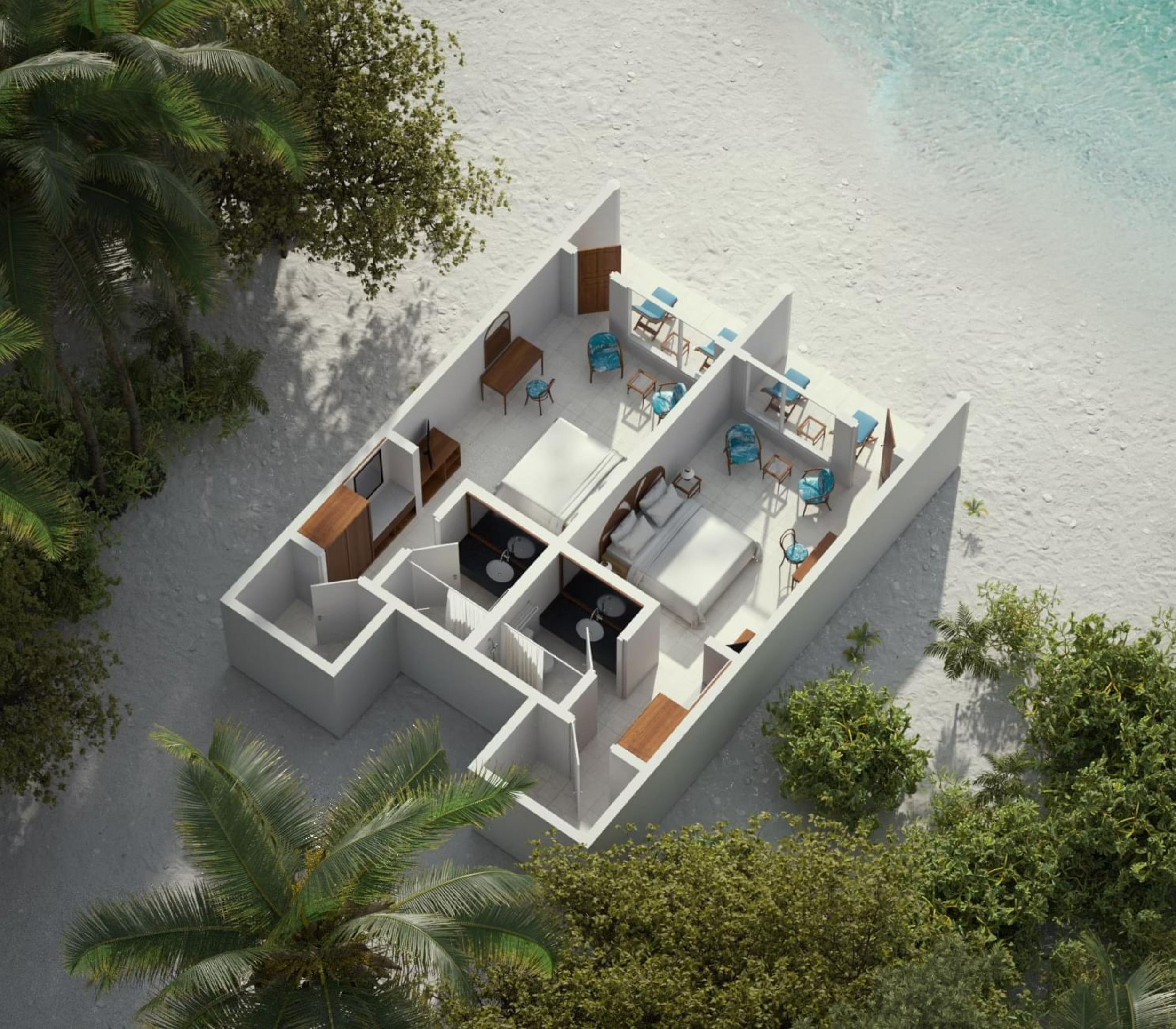 Beach Villa - Floor plan - Villa Park Maldives