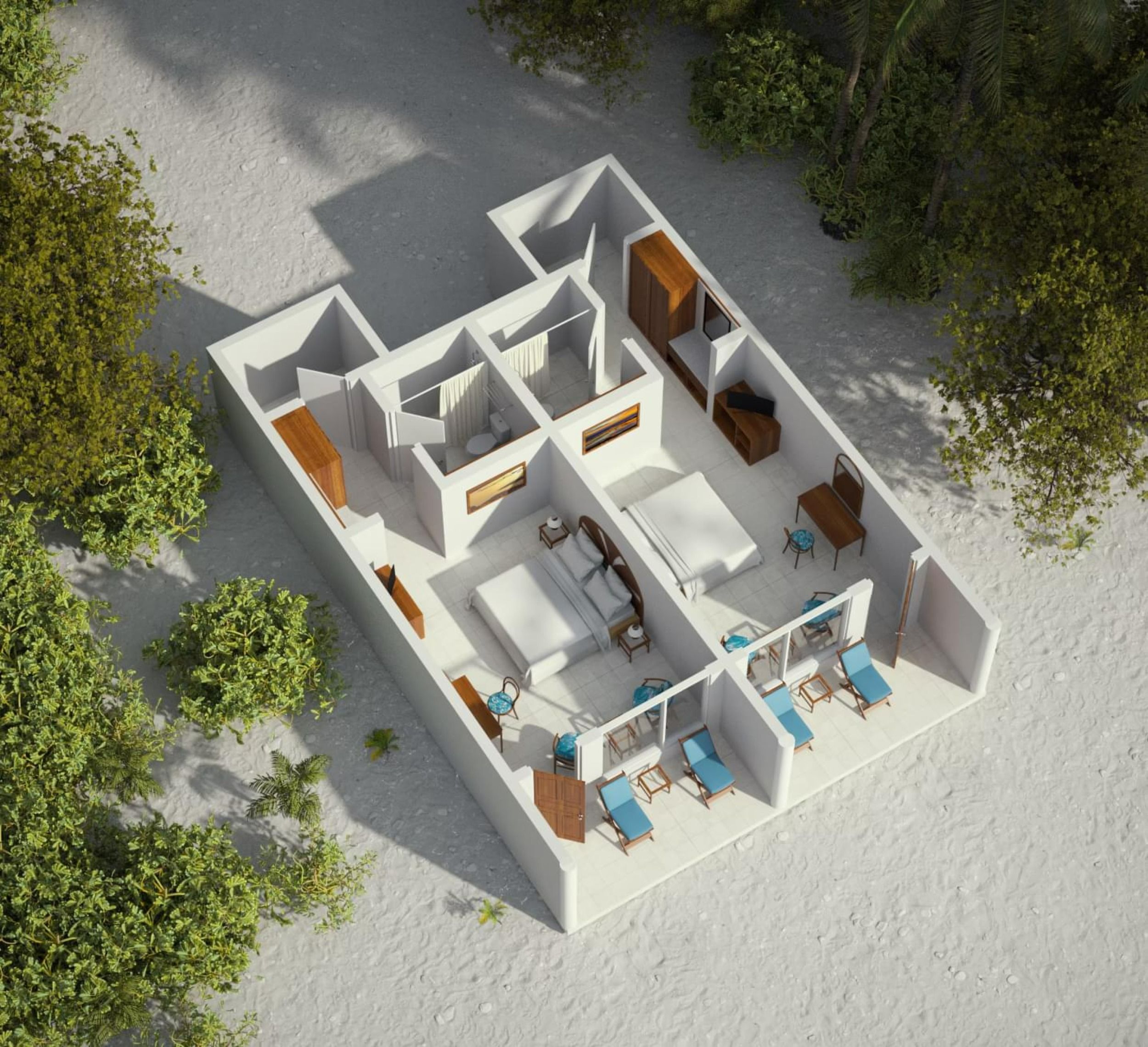 Beach Villa - Floor plan - Villa Park Maldives