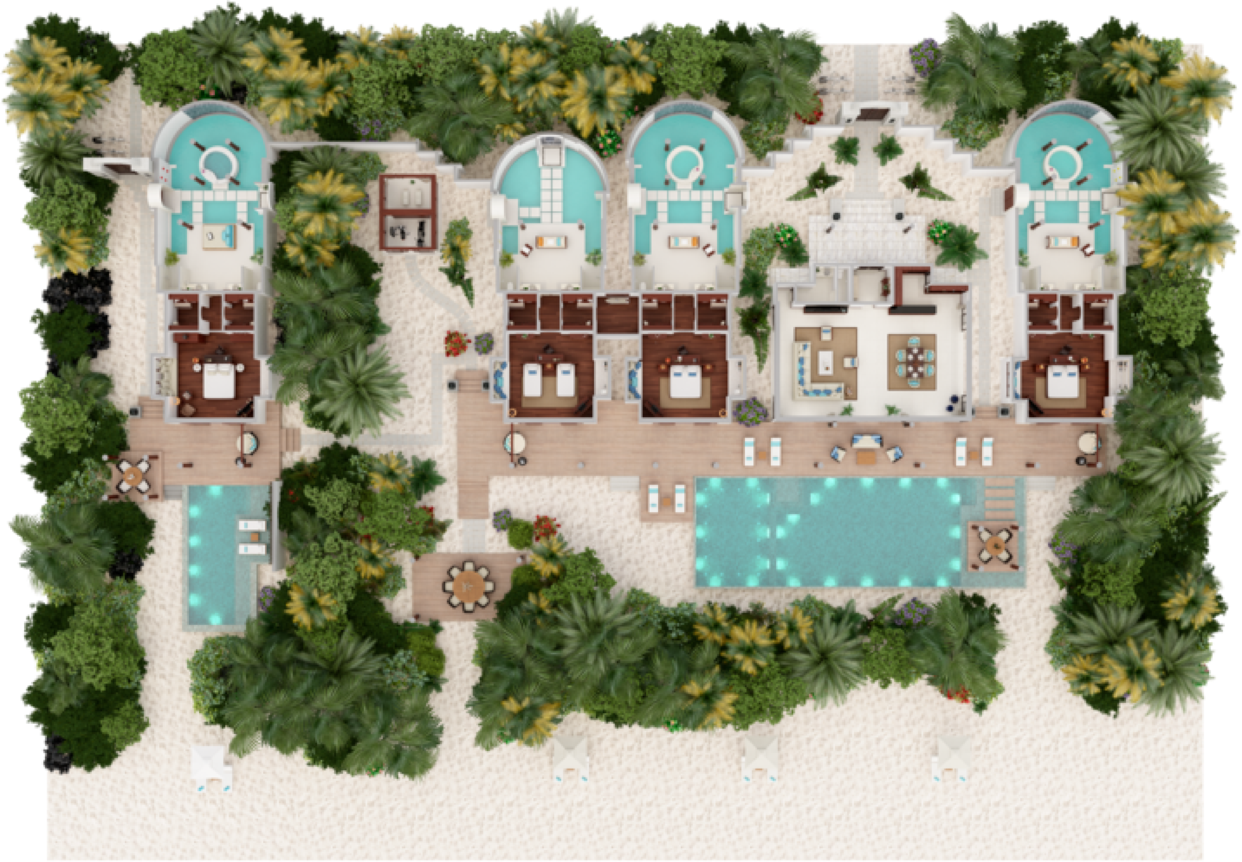 Four Bedroom Beach Pool Residence - Floor Plan - Anantara Kihavah Maldives