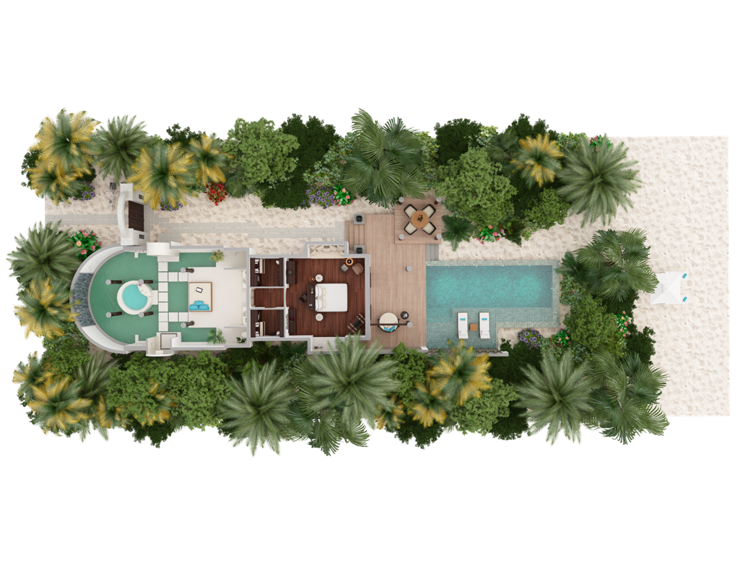 Sunset Beach Pool Villa - Floor Plan - Anantara Kihavah Maldives