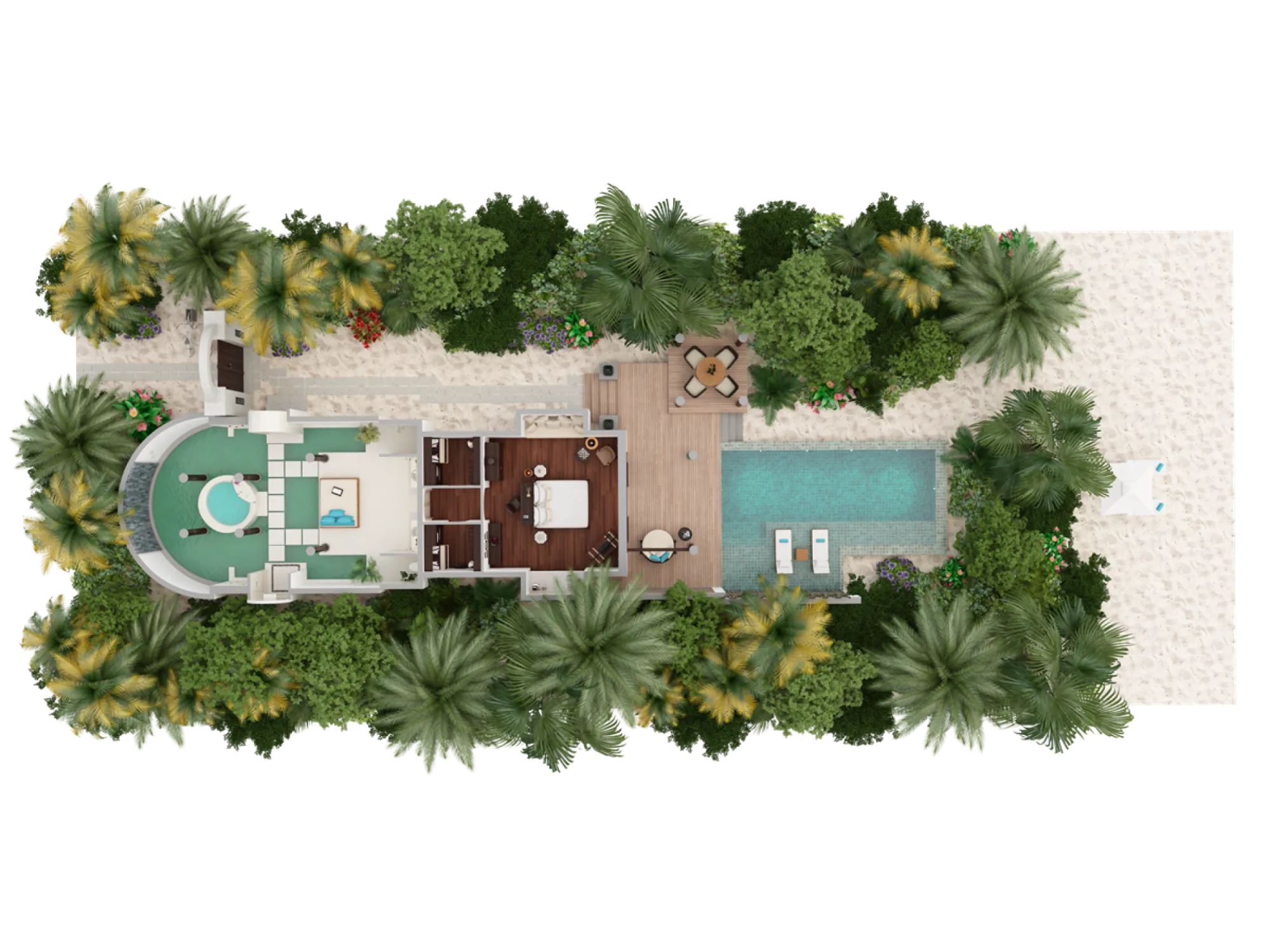 Sunset Beach Pool Villa - Floor Plan - Anantara Kihavah Maldives