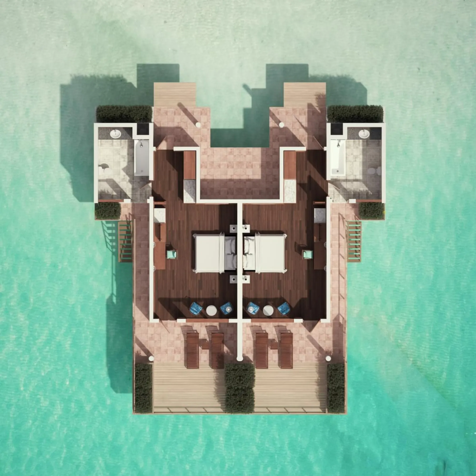 Sunset Water Villa - Floor Plan - Villa Park Maldives
