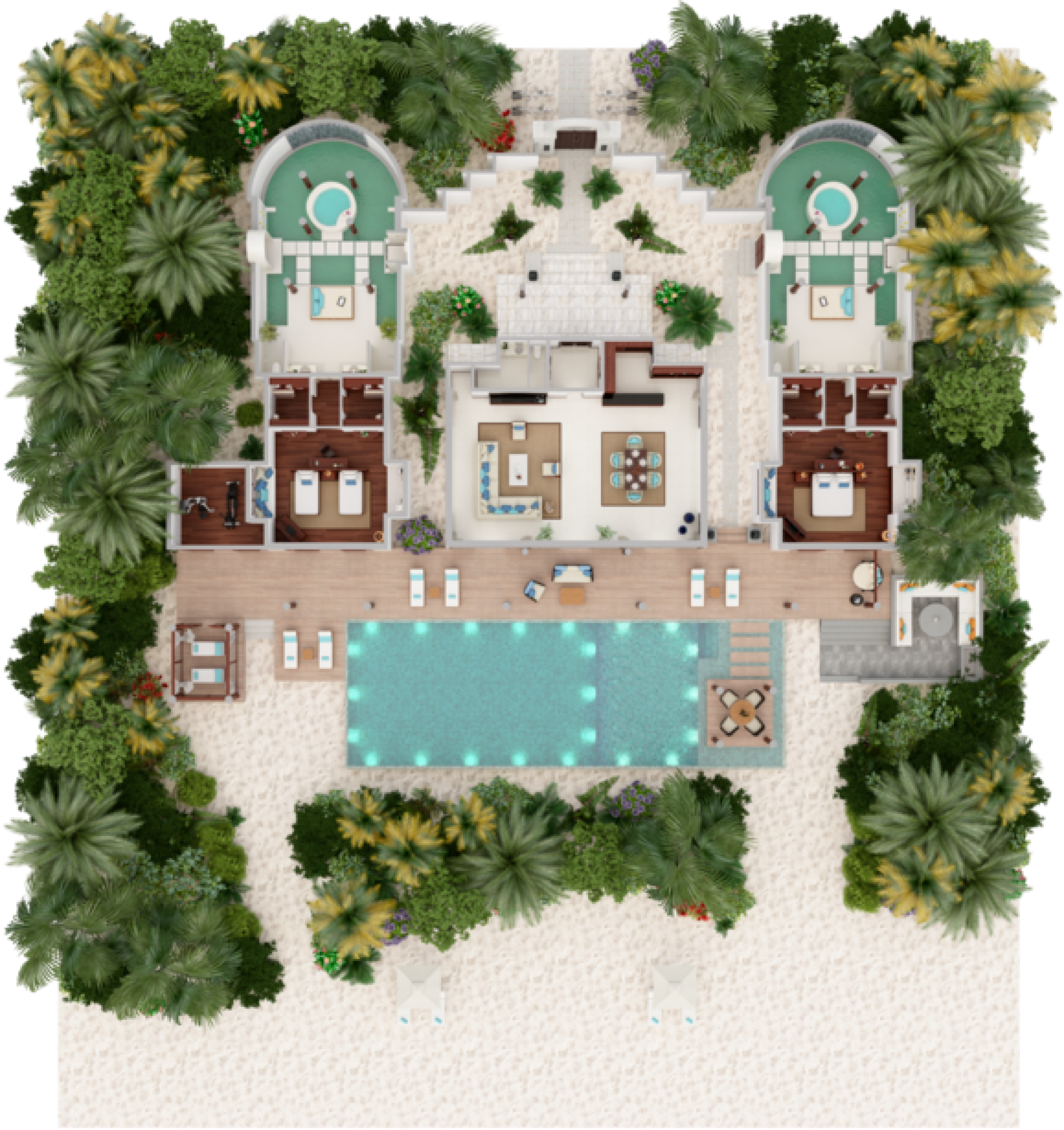 Two Bedroom Beach Pool Residence - floor plan - Anantara Kihavah Maldives
