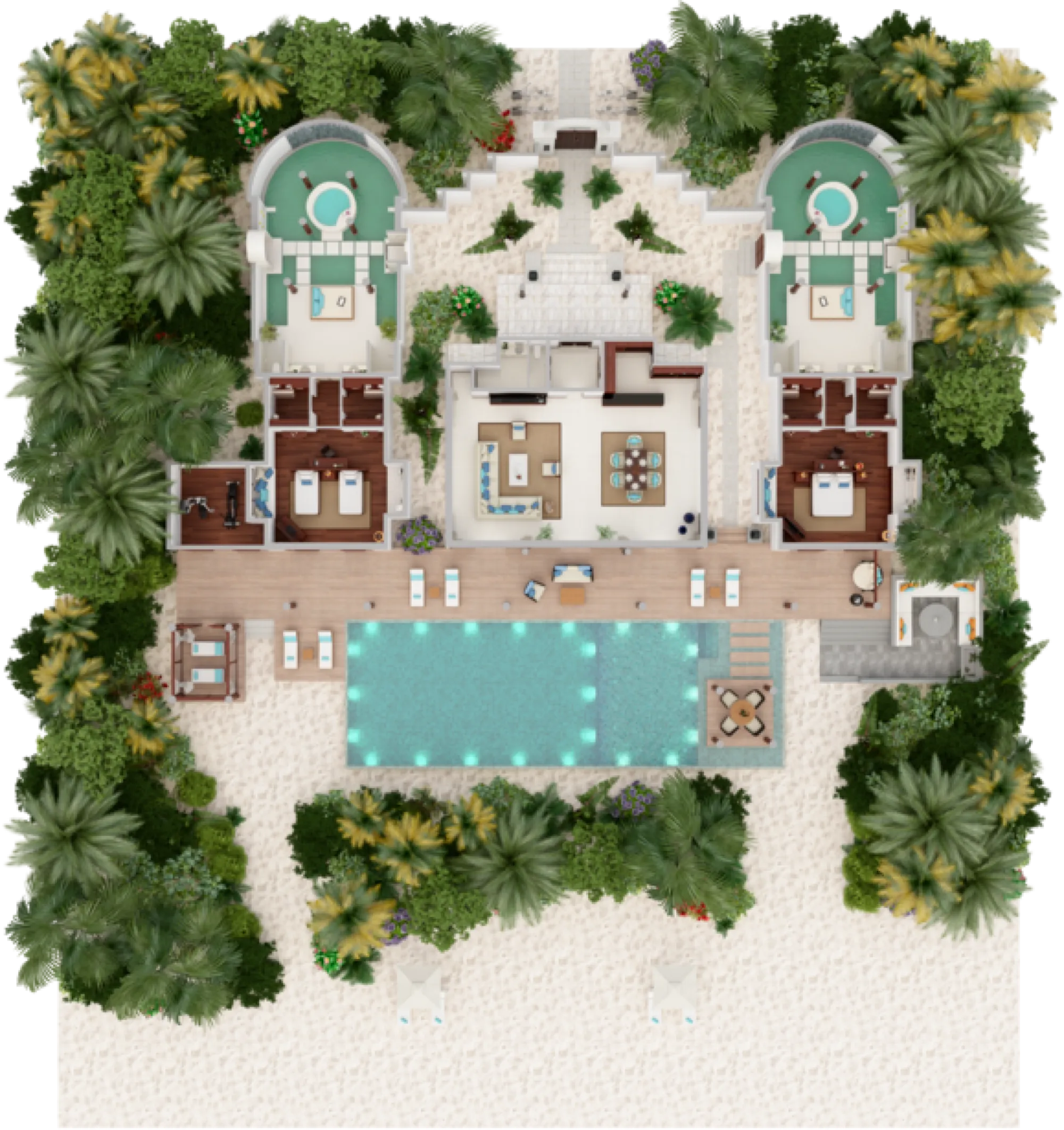 Two Bedroom Beach Pool Residence - floor plan - Anantara Kihavah Maldives