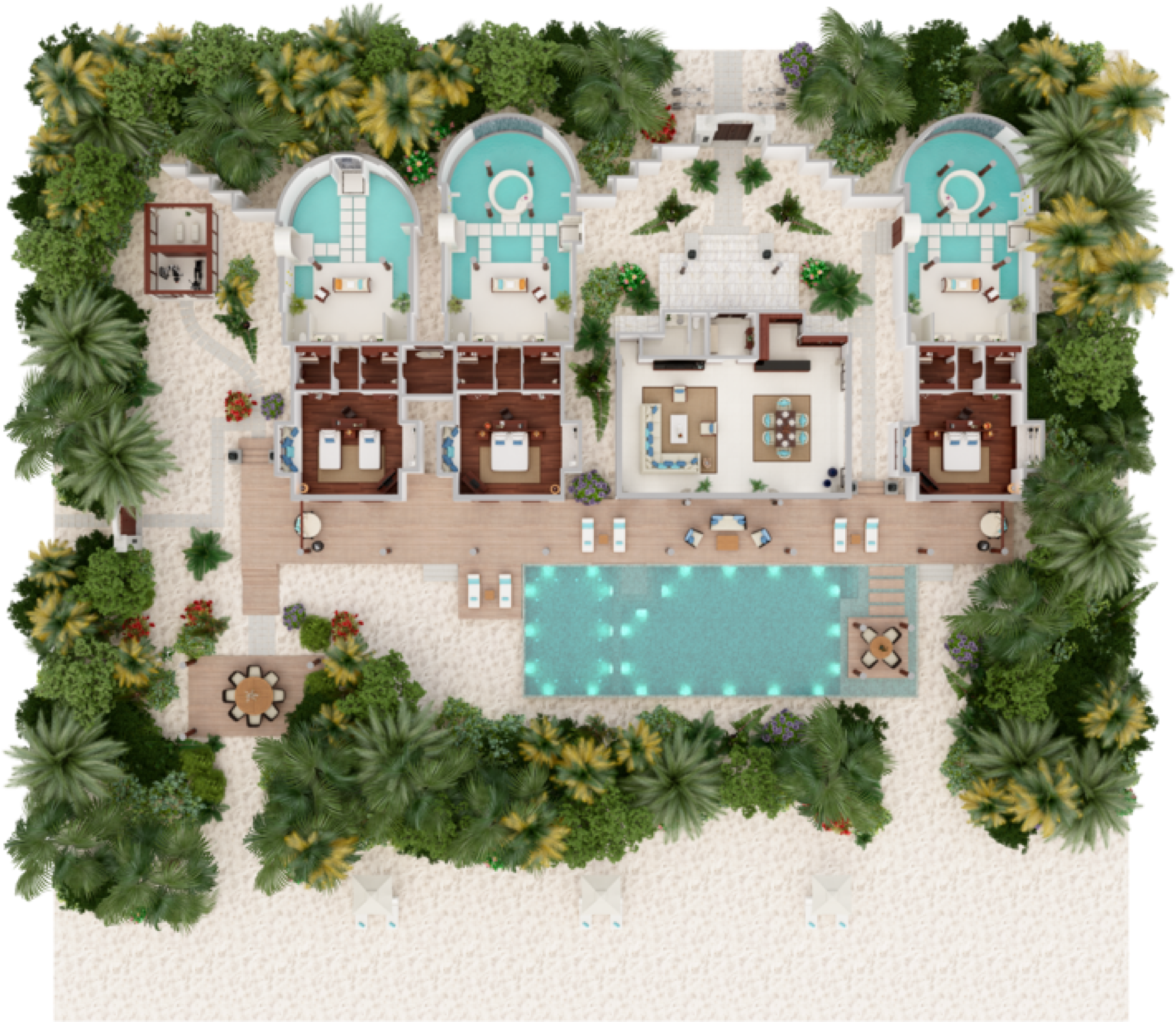 Three Bedroom Beach Pool Residence - Anantara Kihavah Maldives