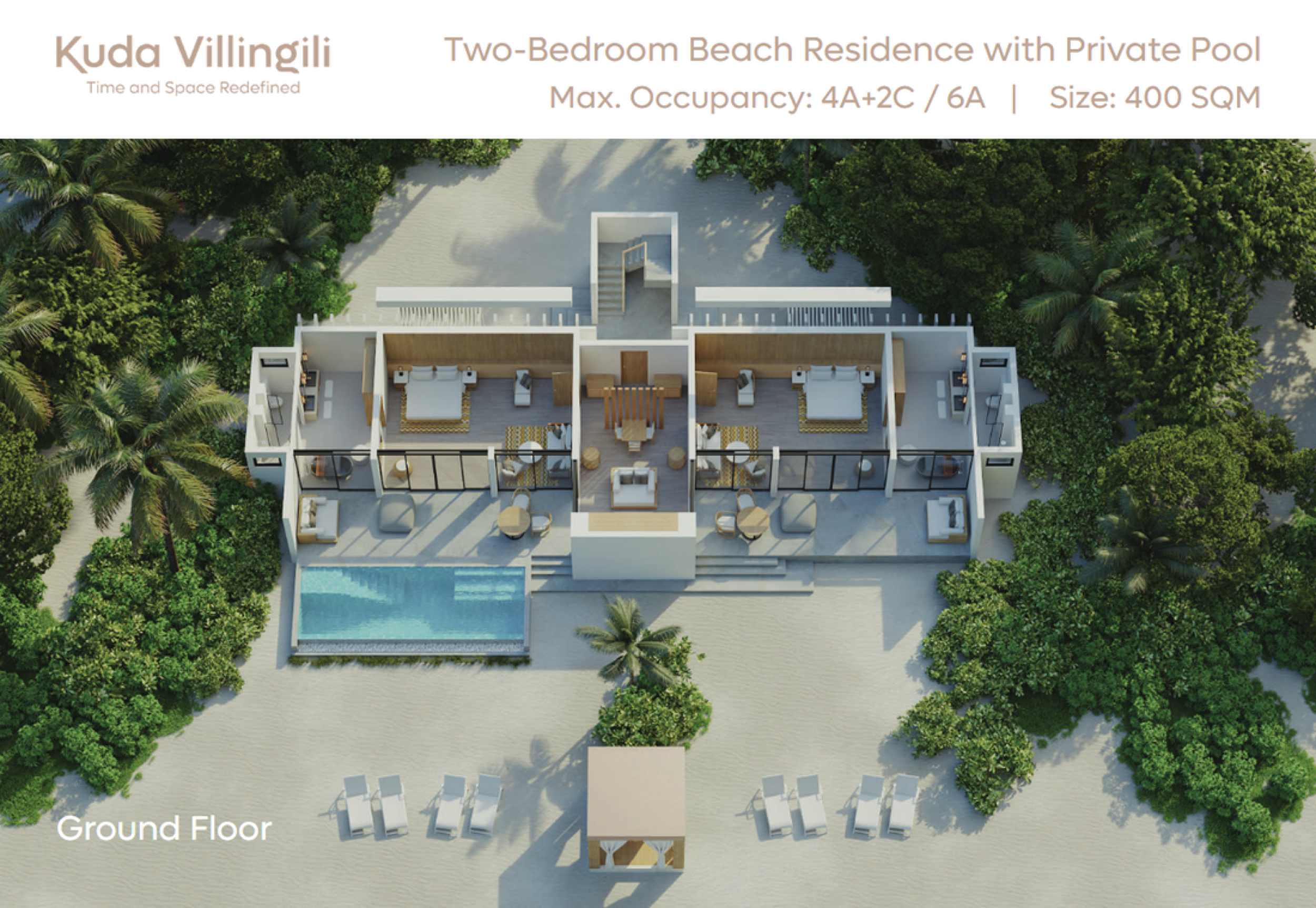 Two-bedroom Beach Residence with Private Pool - Kuda Villingili Resort Maldives