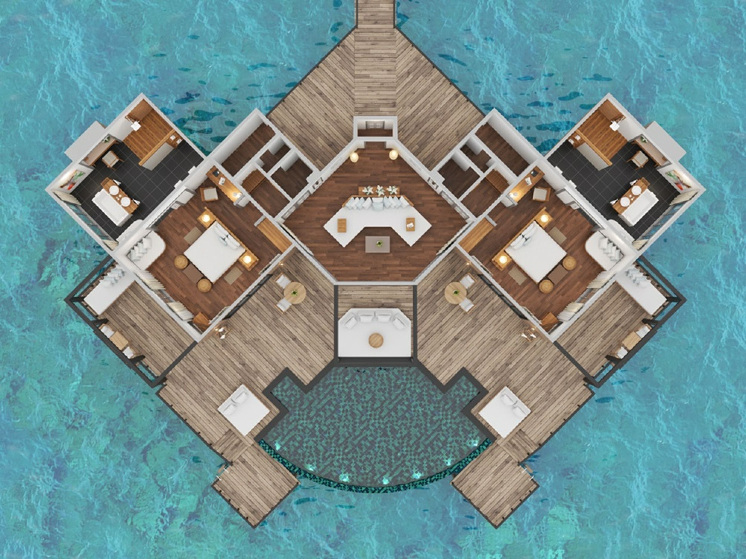 2 Bedroom Ocean Residence with Family Infinity Pool - Floor Map - JA Manafaru Maldives