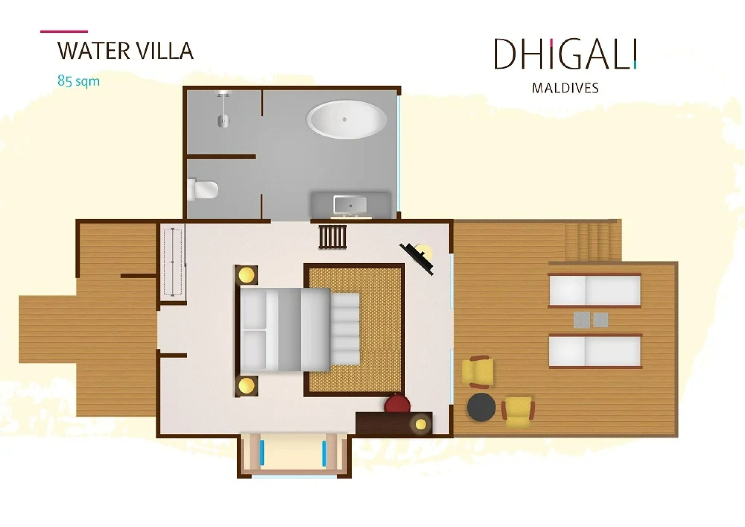 Water Villa - Floor Plan - Dhigali Maldives