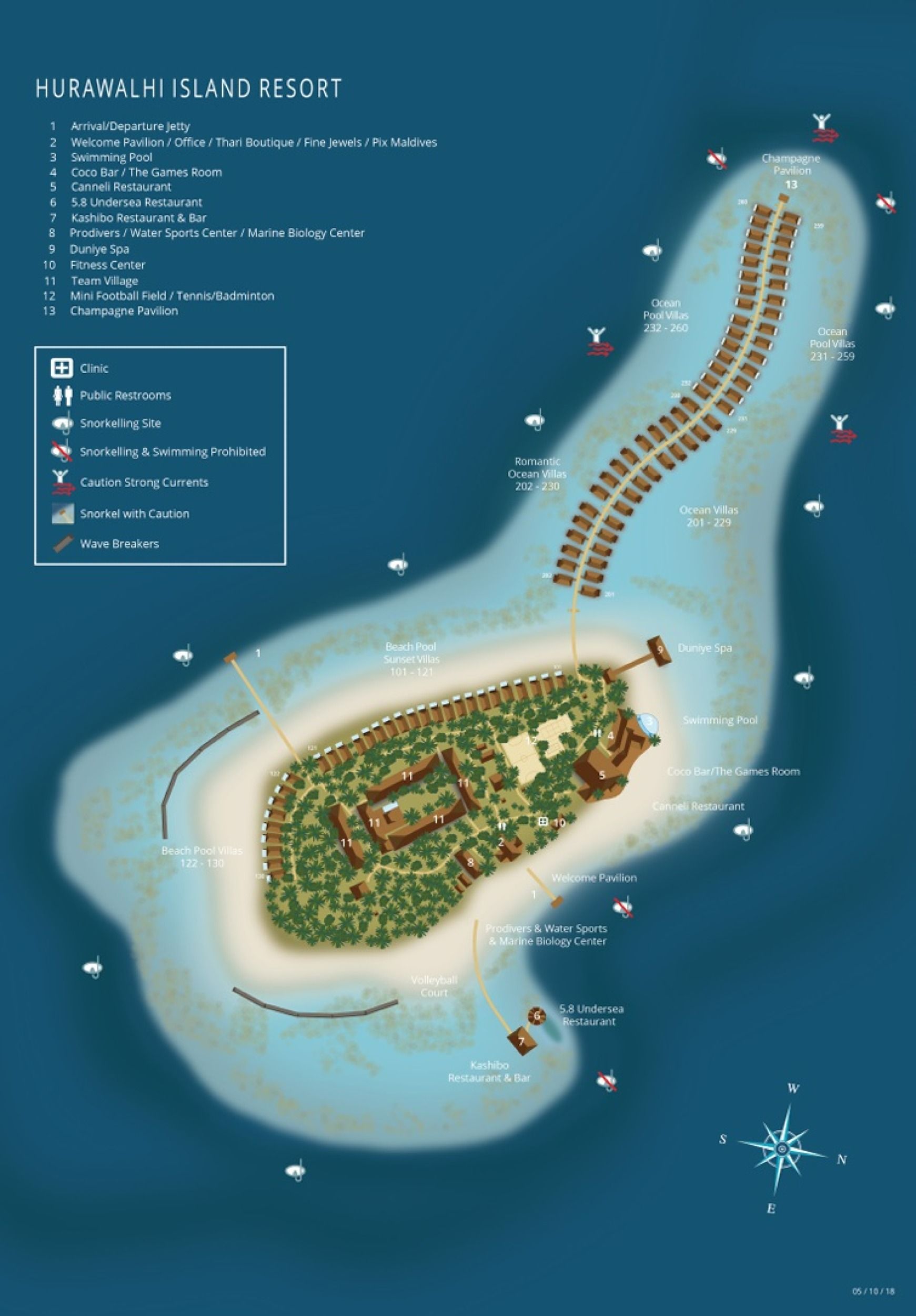 Hurawalhi Island Resort - Resort Map