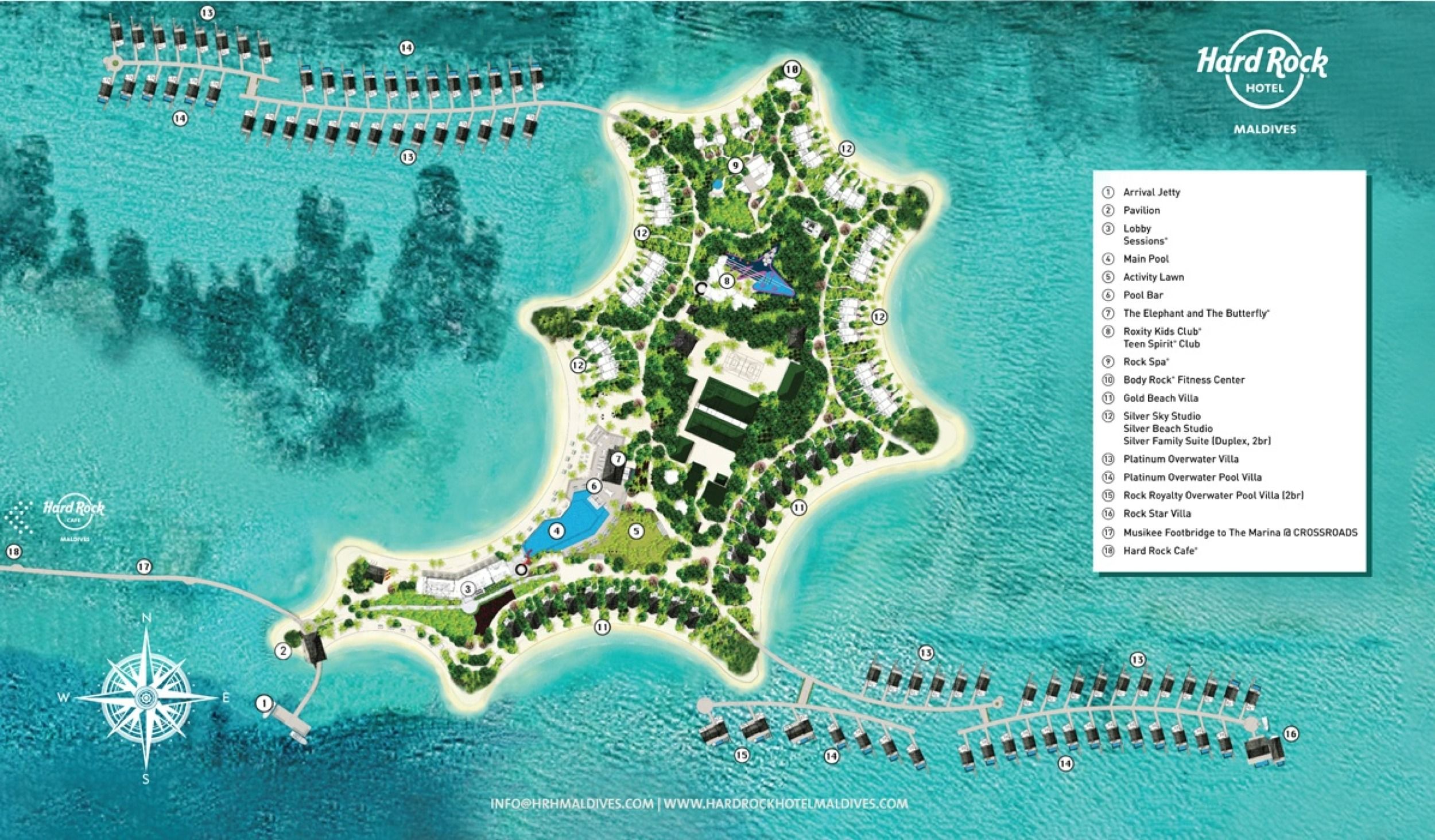 Hard Rock Hotel Maldives - Resort Map