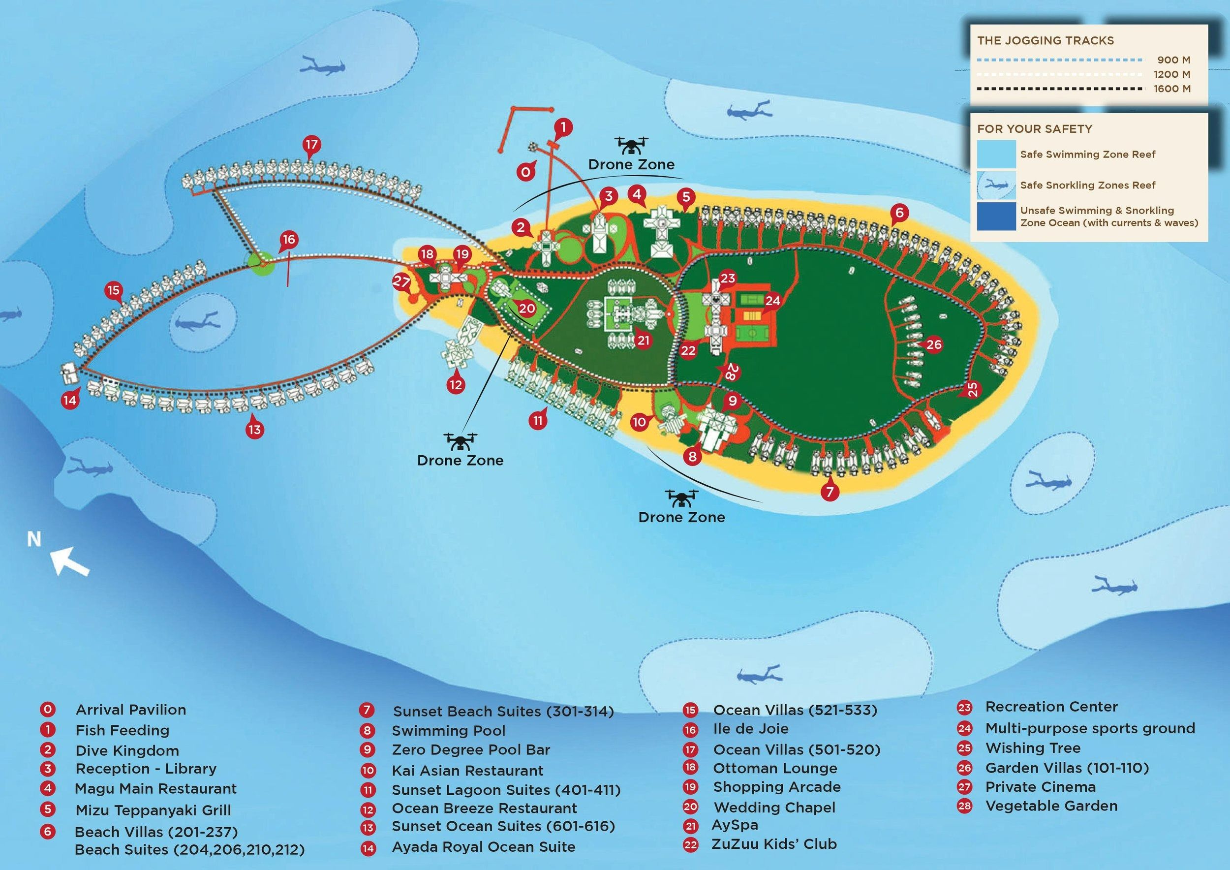 Ayada Maldives - Resort Map