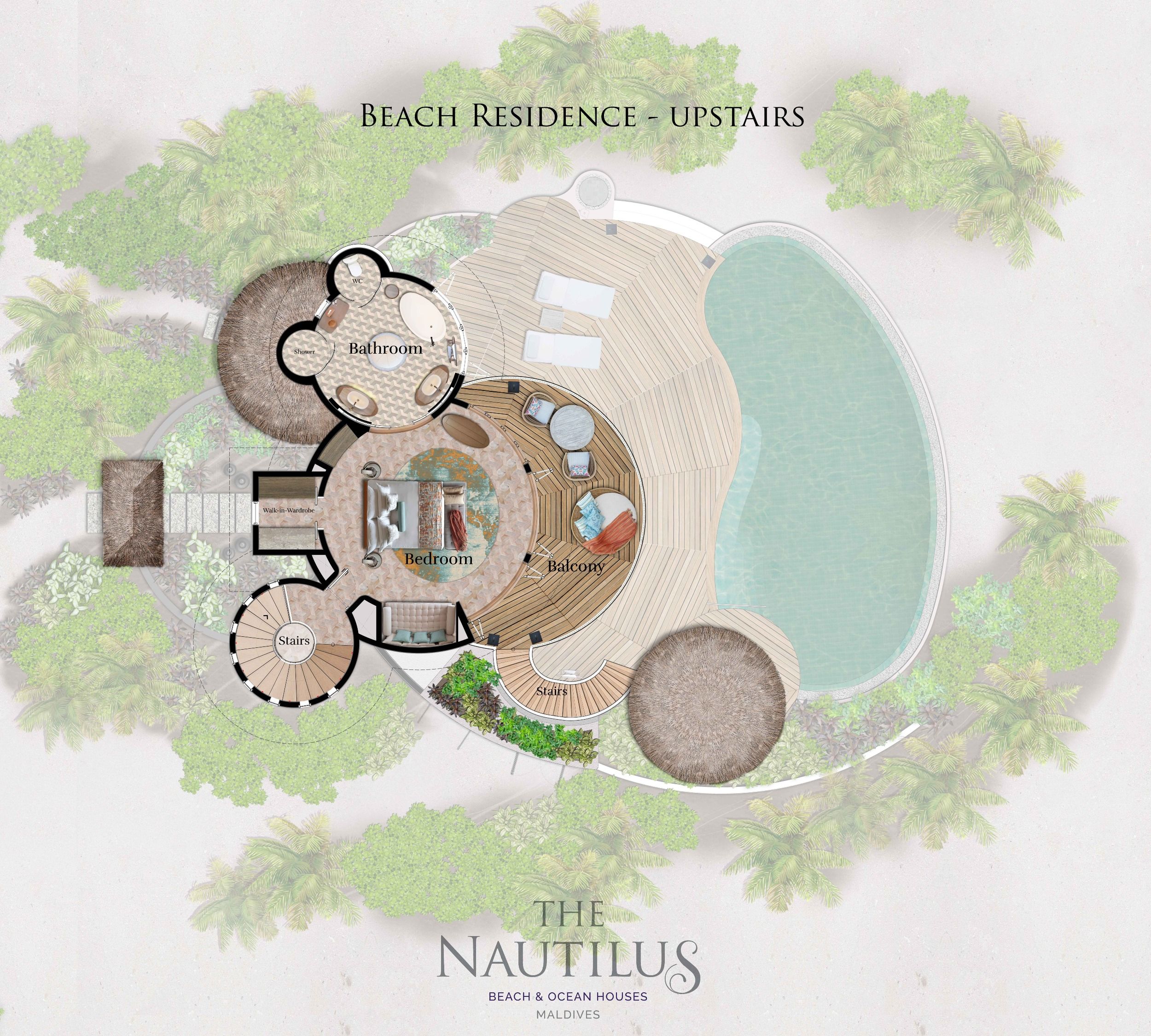 Beach Residence upstairs Floorplan The Nautilus Maldives  