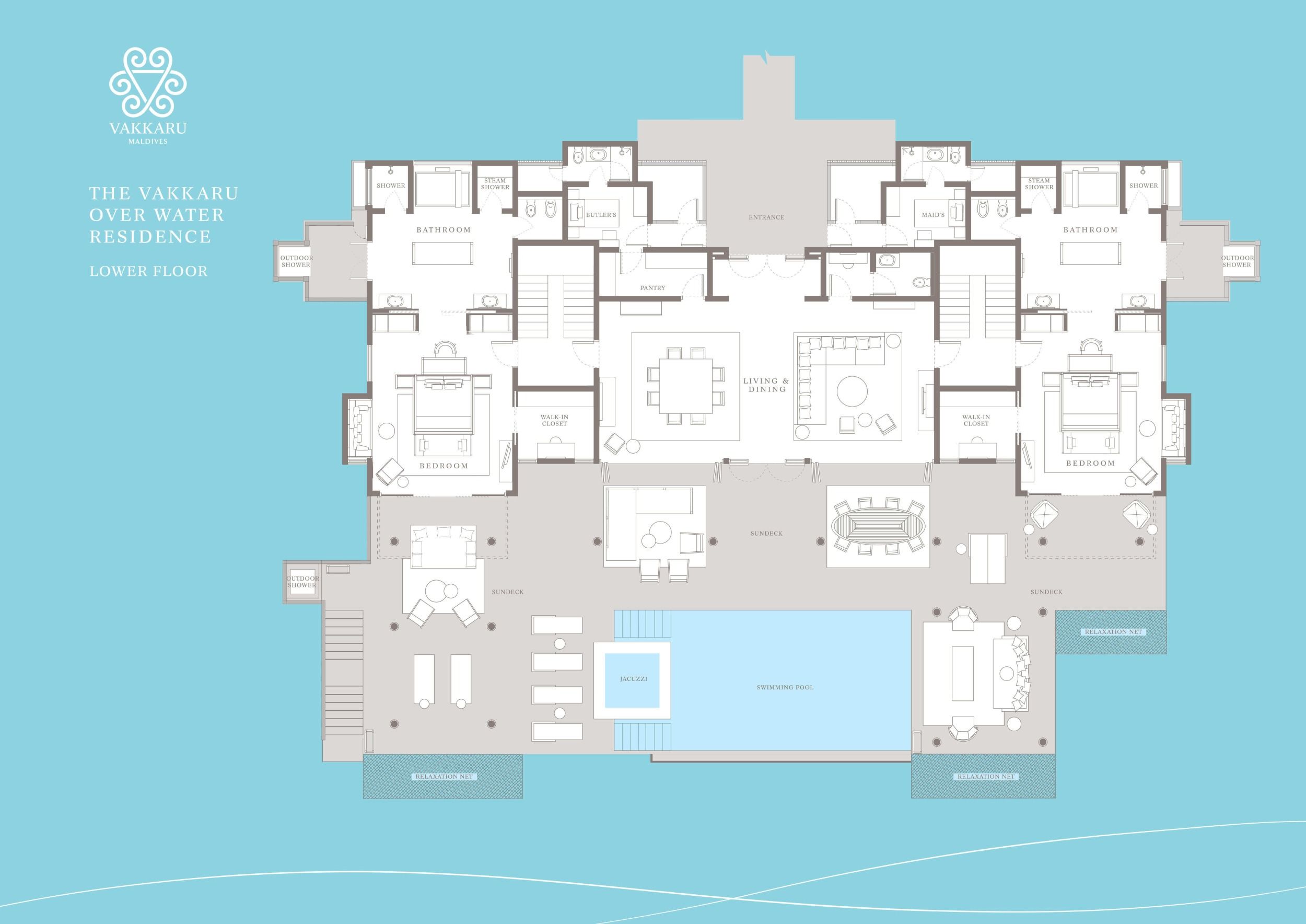 The Vakkaru Over Water Residence - Floor plan -Vakkaru Maldives