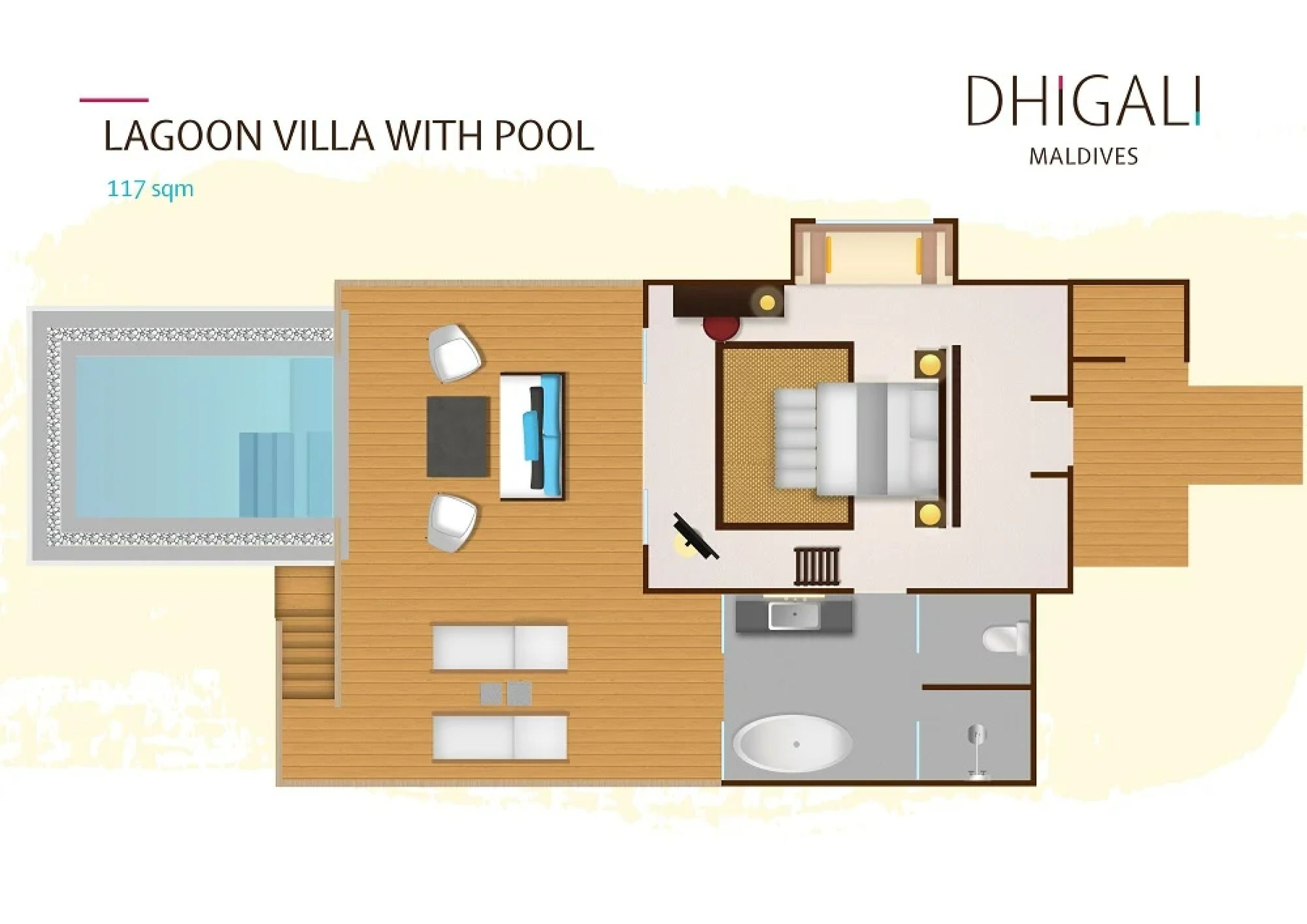 Lagoon Pool Villa - Floor Plan - Dhigali Maldives