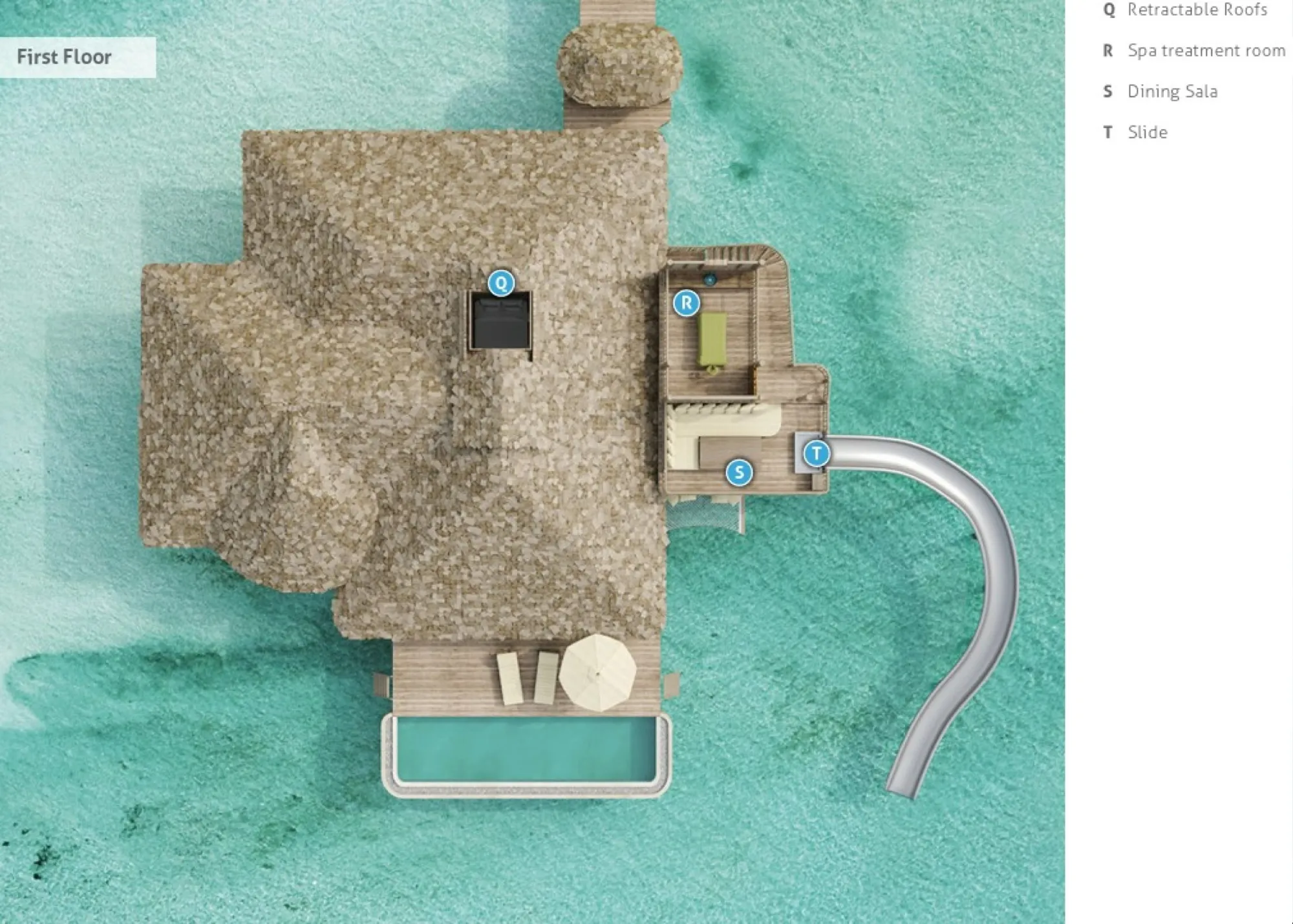 Overwater Hideaway - First Floor Plan - Soneva Secret