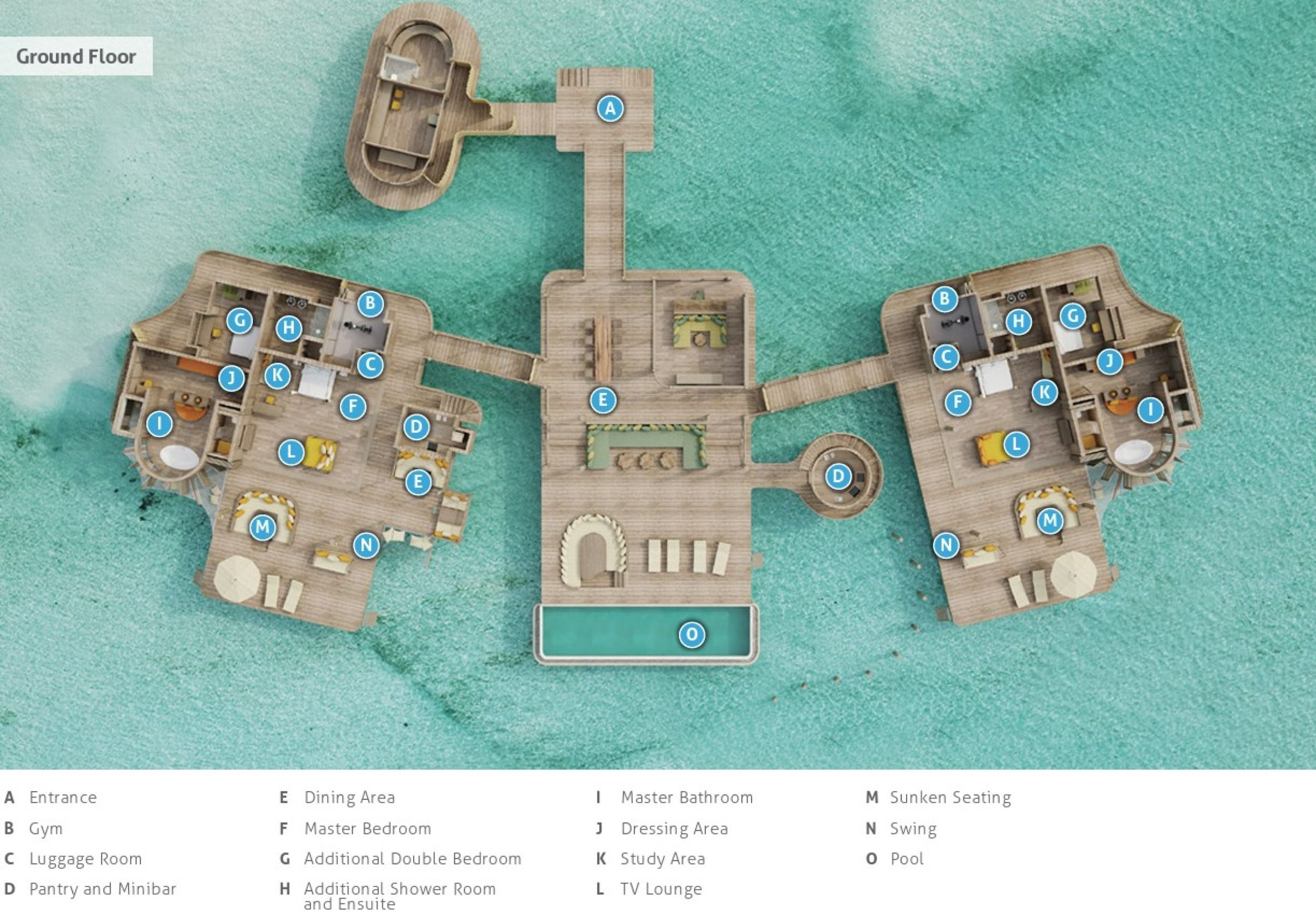 Crusoe Reserve - Ground floor plan - Soneva Secret